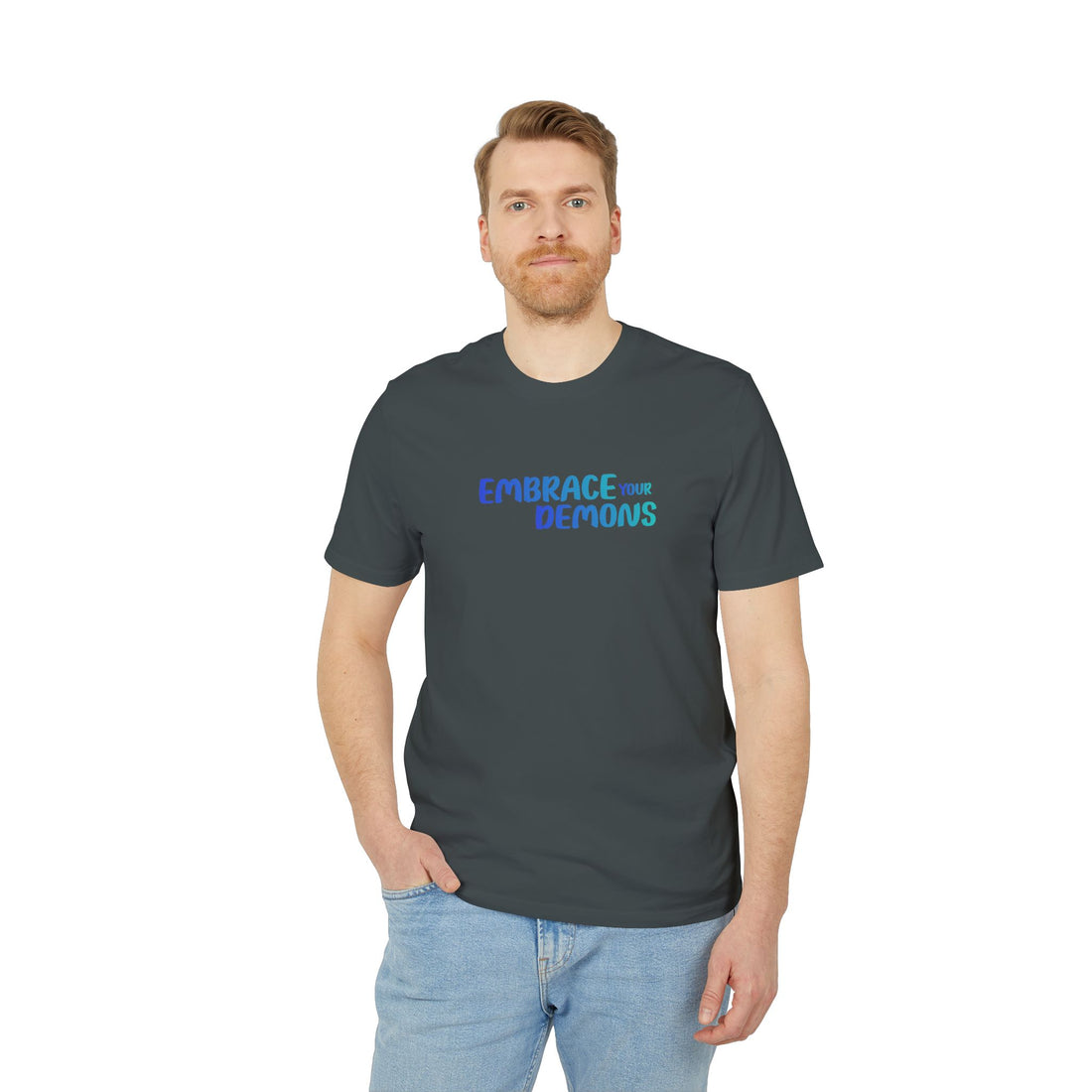 Embrace Your Demons T-Shirt — Cute Blue Fox 'Cold Heart, Warm Soul' Graphic Tee