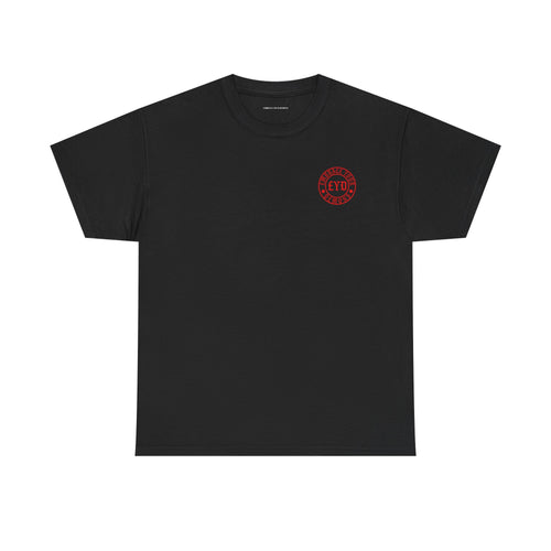 Minimal Pink Circle Logo Tee — 'EYD' Chest Graphic Cotton T-Shirt