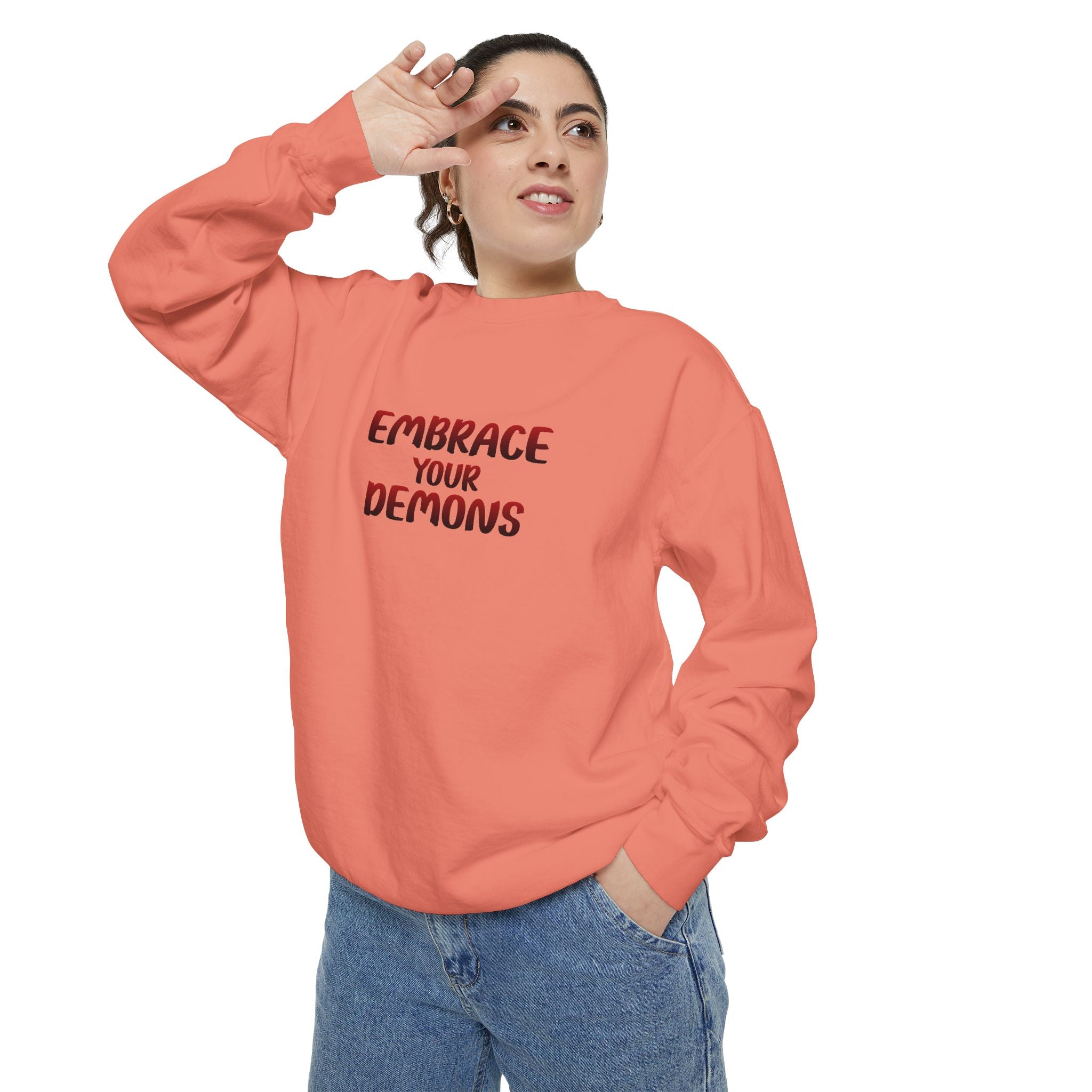 Embrace Your Demons Sweatshirt — Viking Warrior Graphic Crewneck