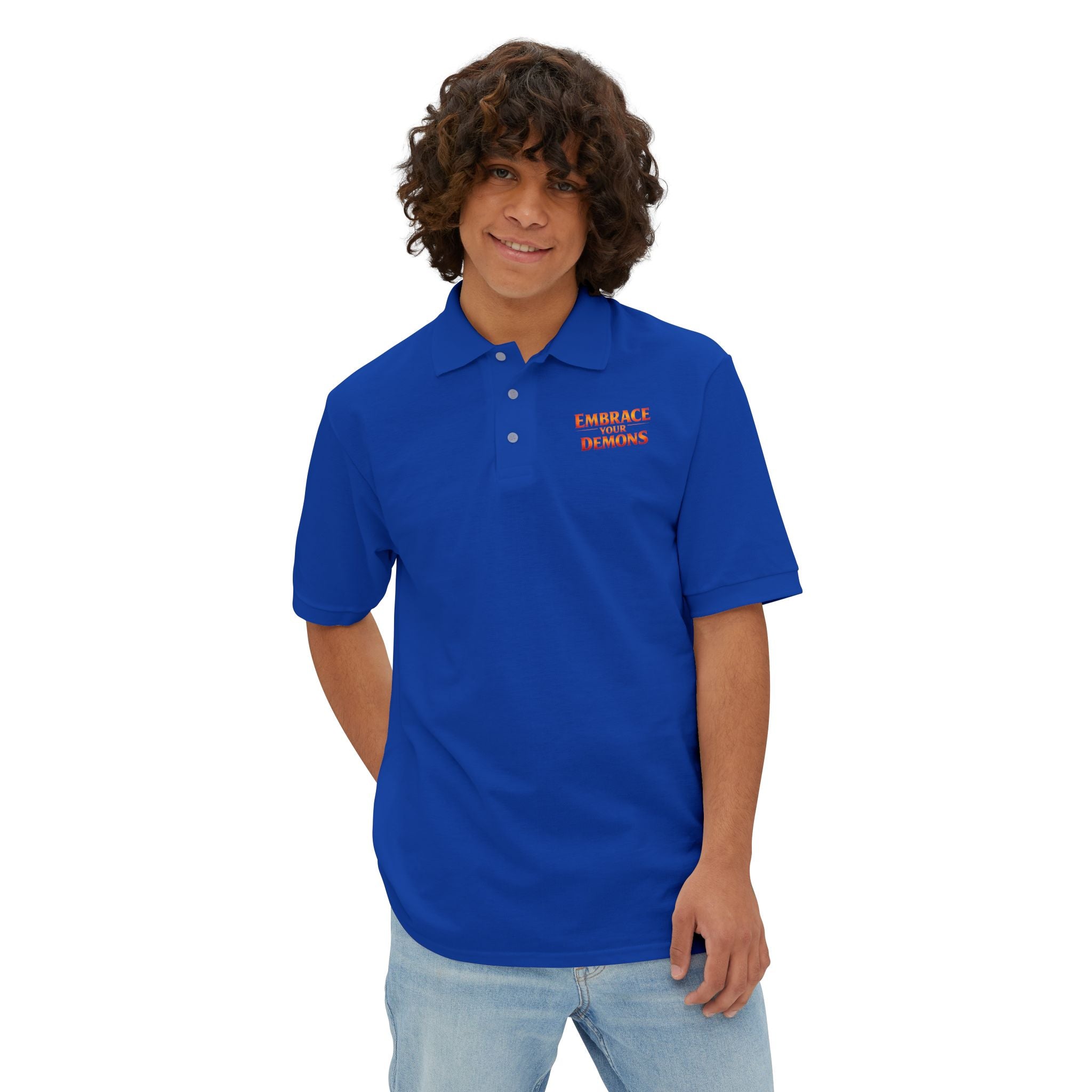 Viking Warrior Polo – "I Am Forged by My Shadow" Men's Piqué Polo