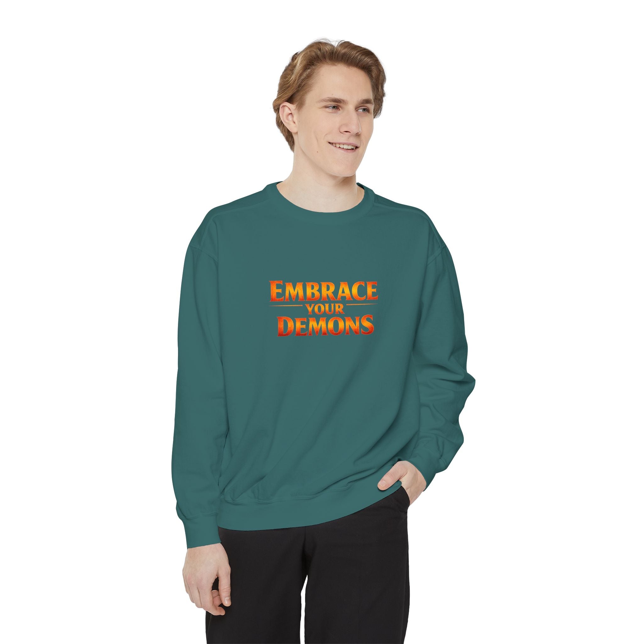 Embrace Your Demons Sweatshirt — Angel Warrior Graphic Crewneck