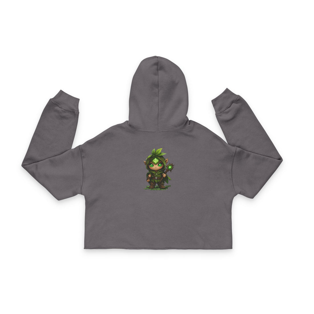 Cropped Hoodie "Embrace the Demons" Green Demon Graphic
