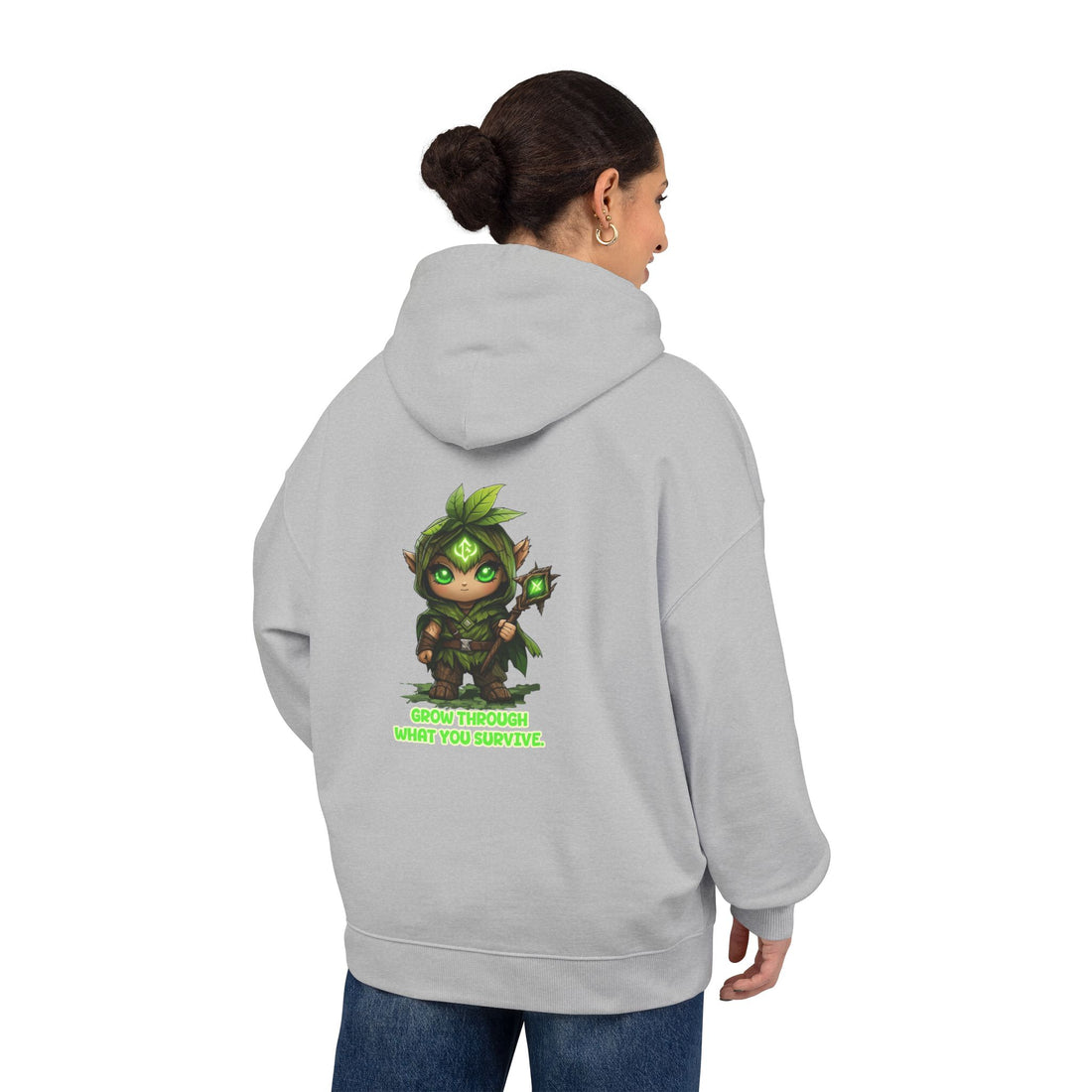 Embrace Your Demons Hoodie — Green Forest Creature Graphic Hoodie