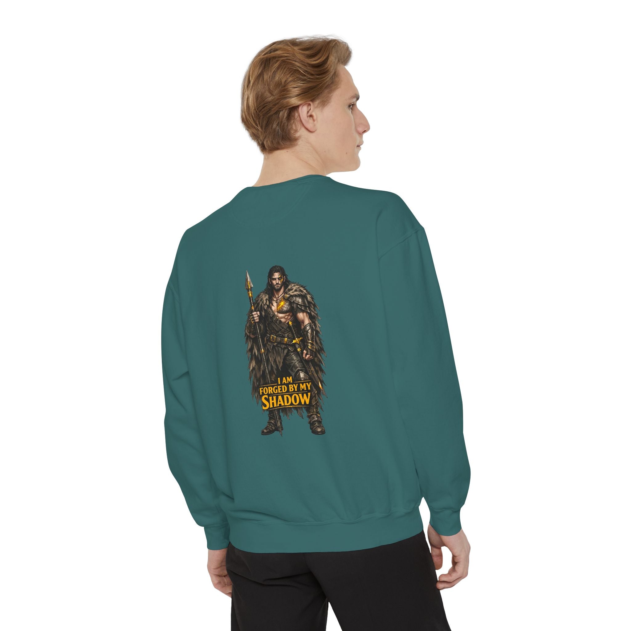 Forged by My Shadow Sweatshirt — Viking Warrior Graphic Crewneck