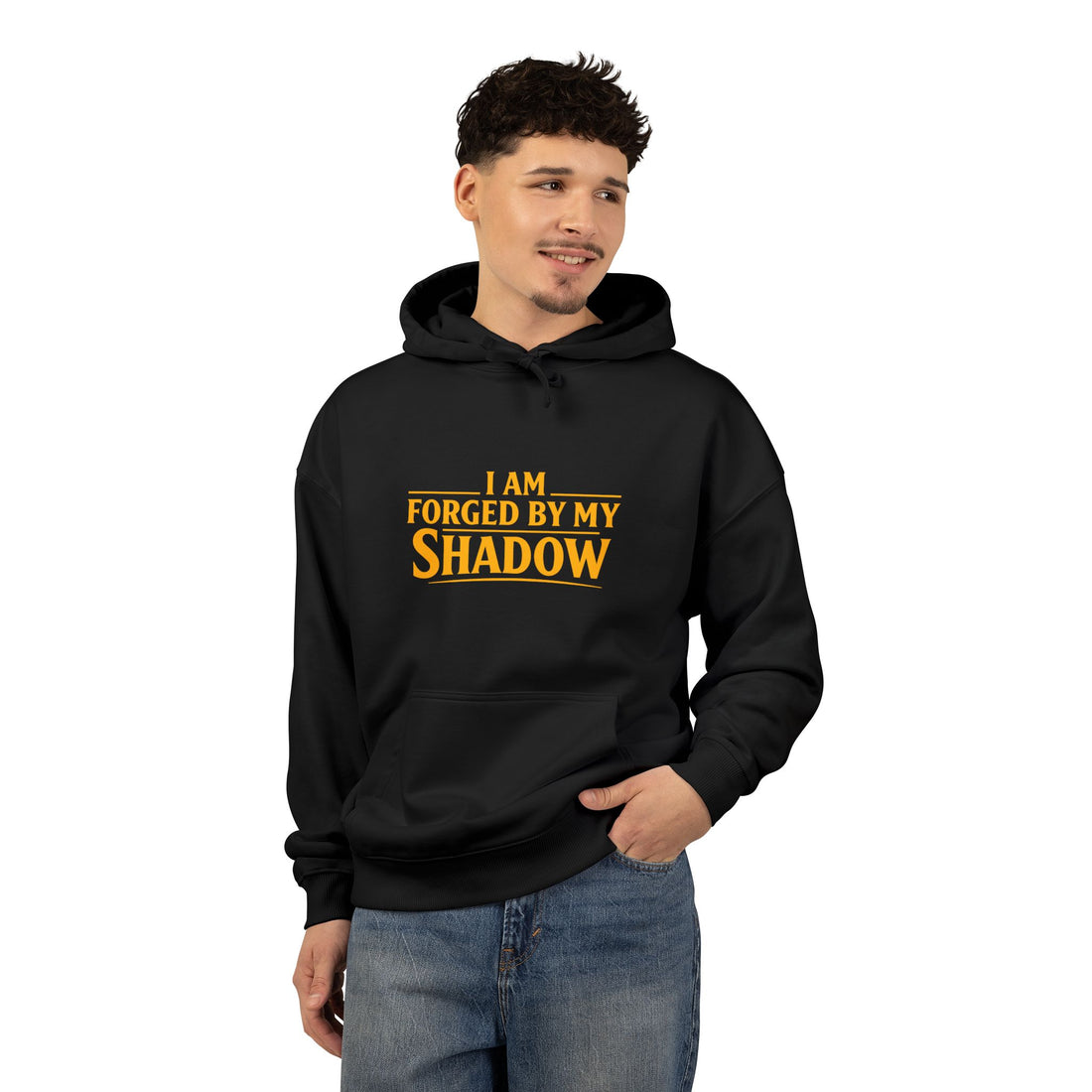 Angel Knight Hoodie — “I Am Forged by My Shadow” Graphic Pullover