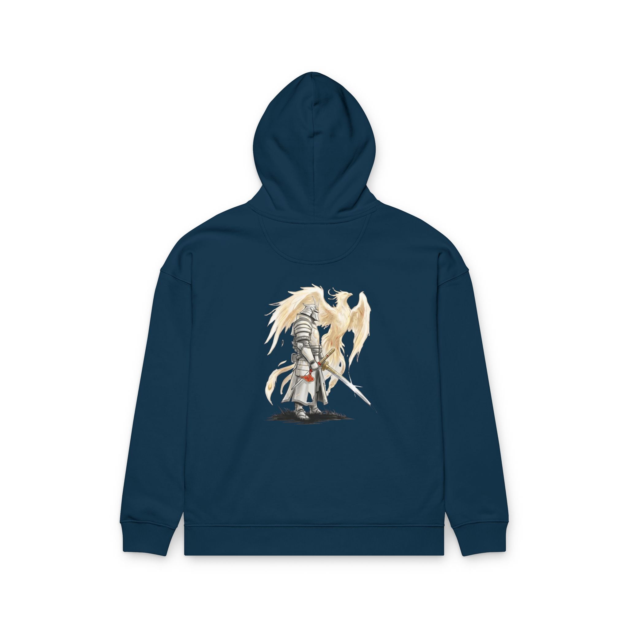 Angel Knight Hoodie — “I Am Forged by My Shadow” Graphic Pullover