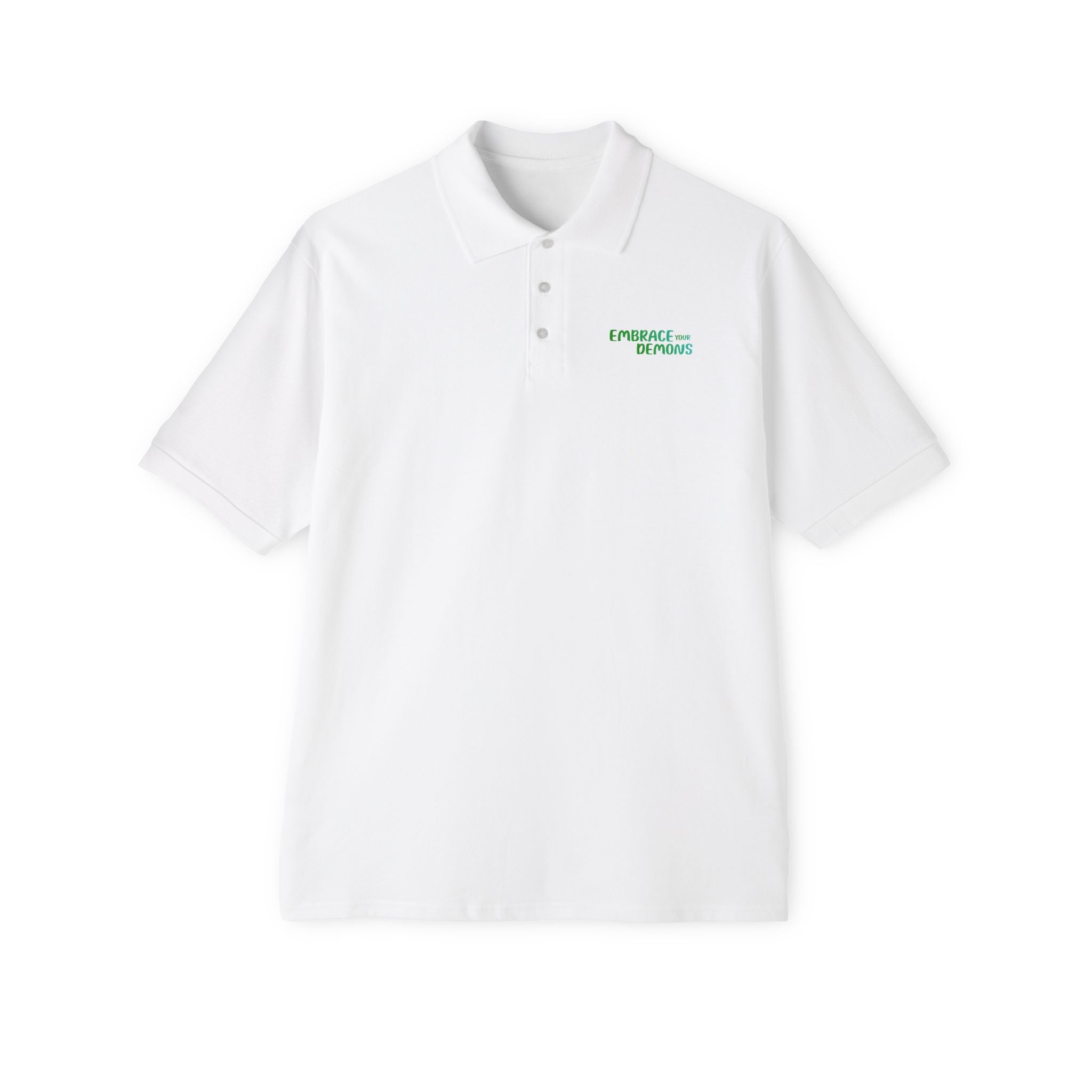 Men's Anime Flame Warrior Polo — Graphic Back Print with Subtle Chest Text