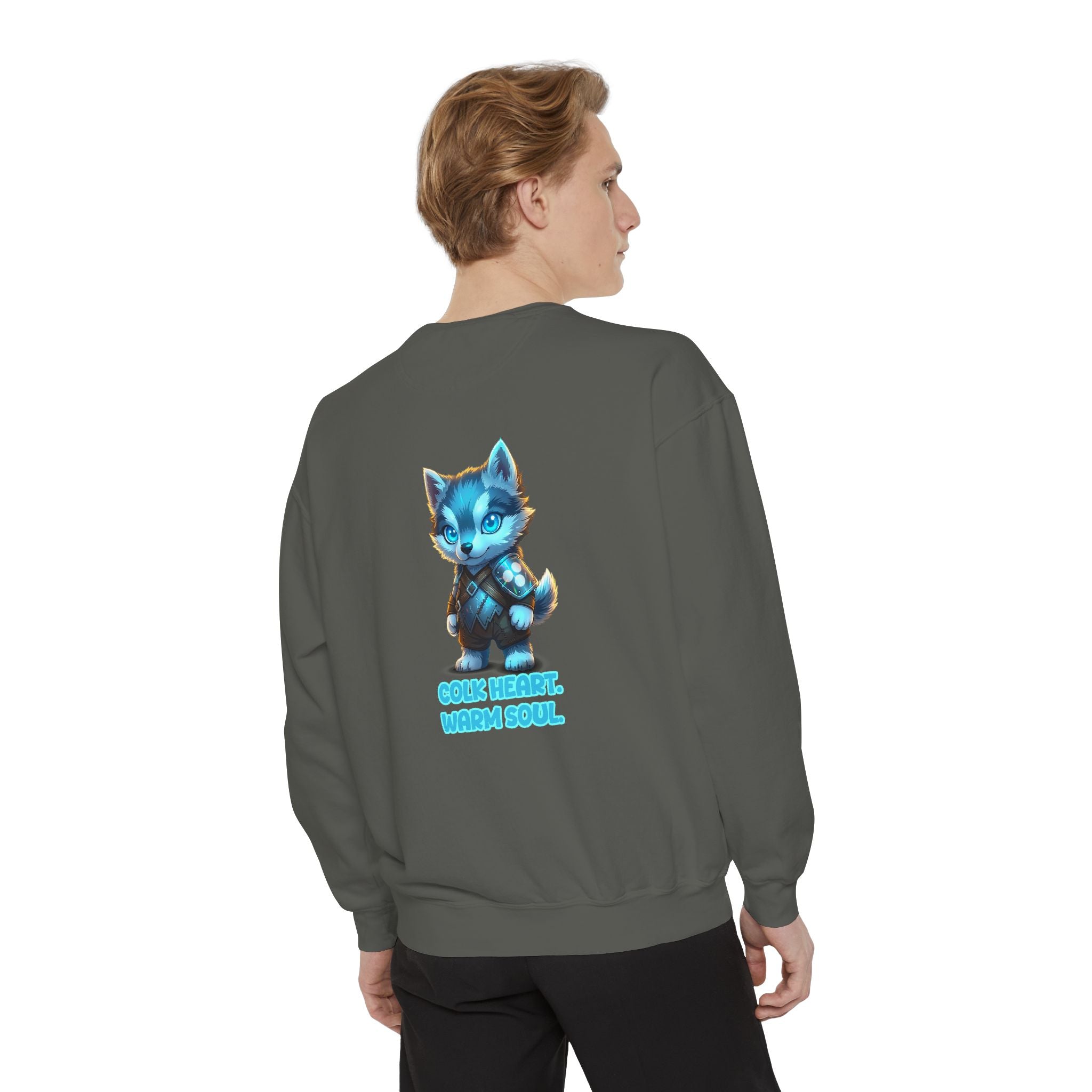 Embrace Your Demons Sweatshirt — "Cold Heart, Warm Soul" Cat Graphic Sweatshirt