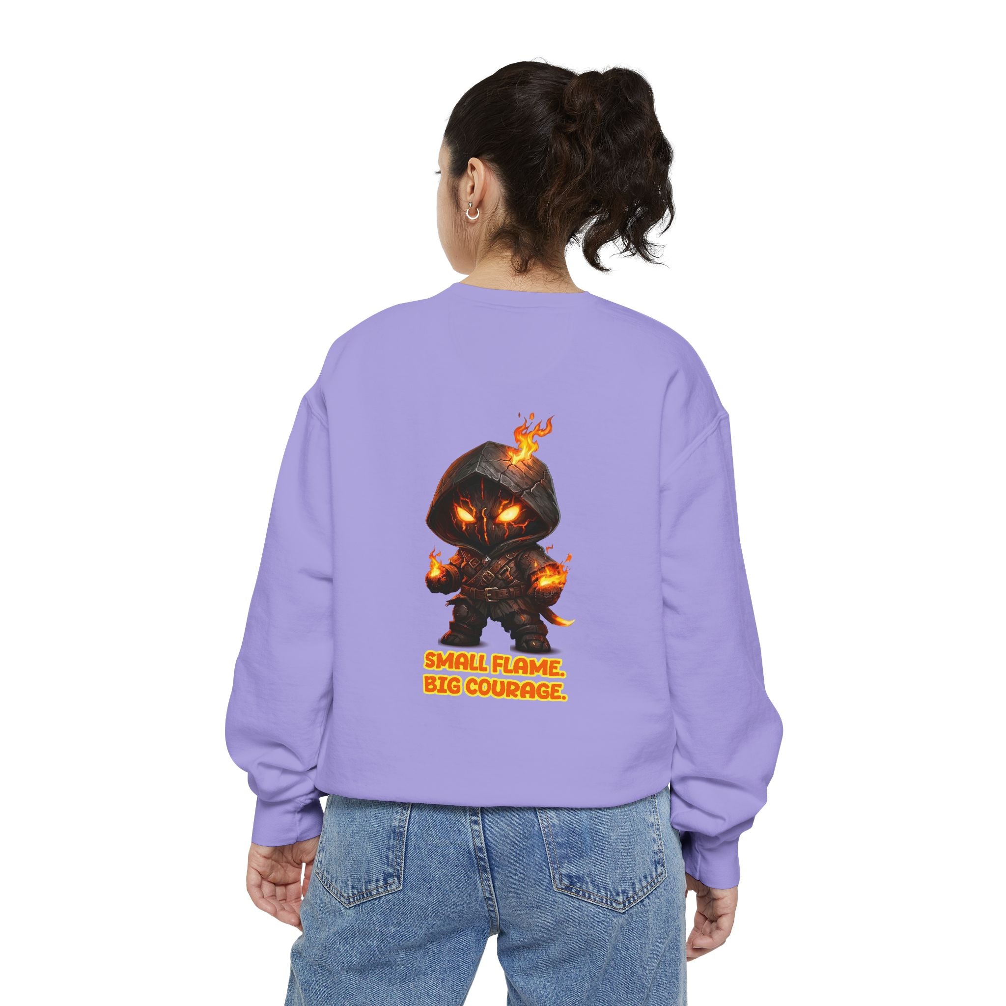 Embrace Your Demons Sweatshirt — Small Flame, Big Courage Graphic Crewneck