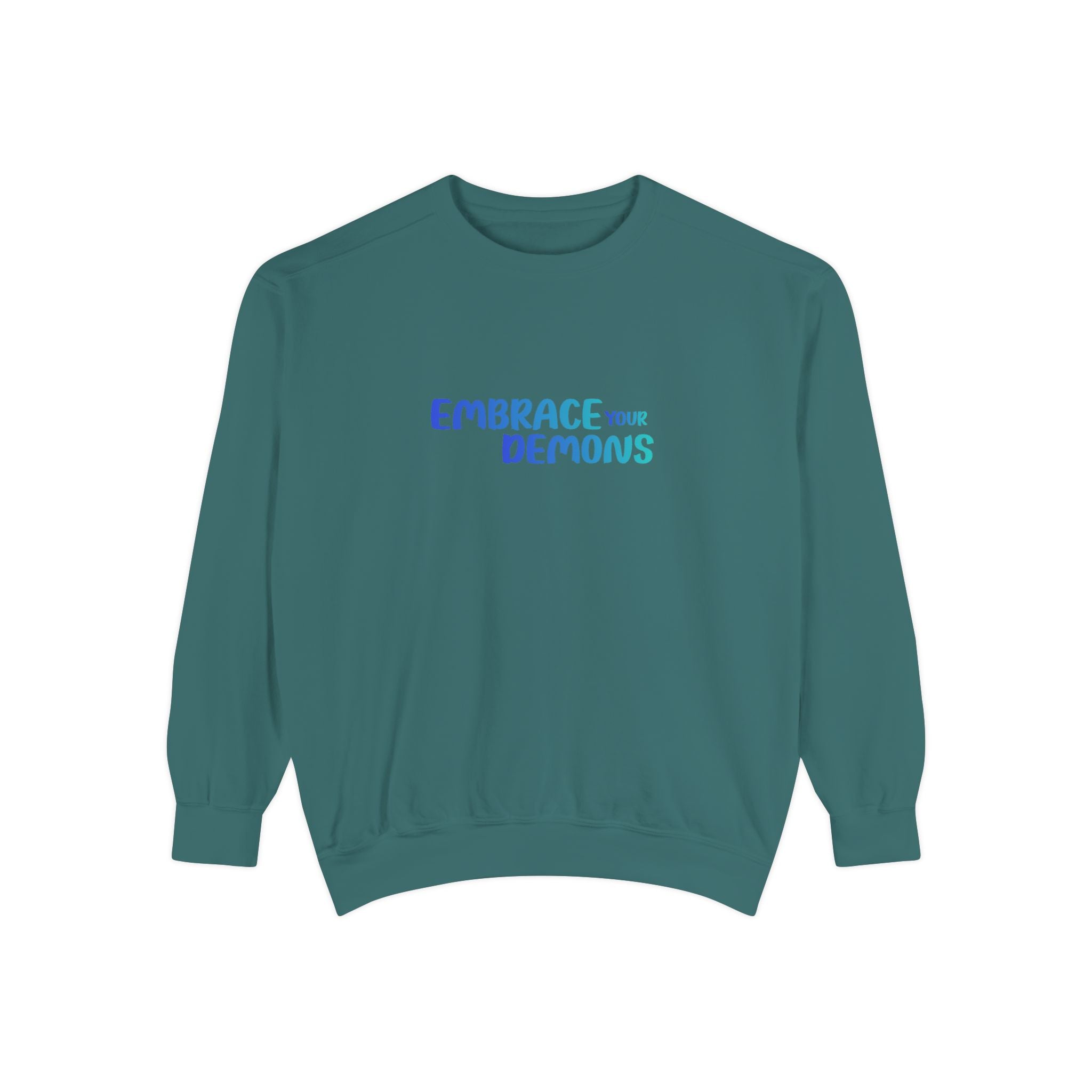 Embrace Your Demons Sweatshirt — "Cold Heart, Warm Soul" Cat Graphic Sweatshirt