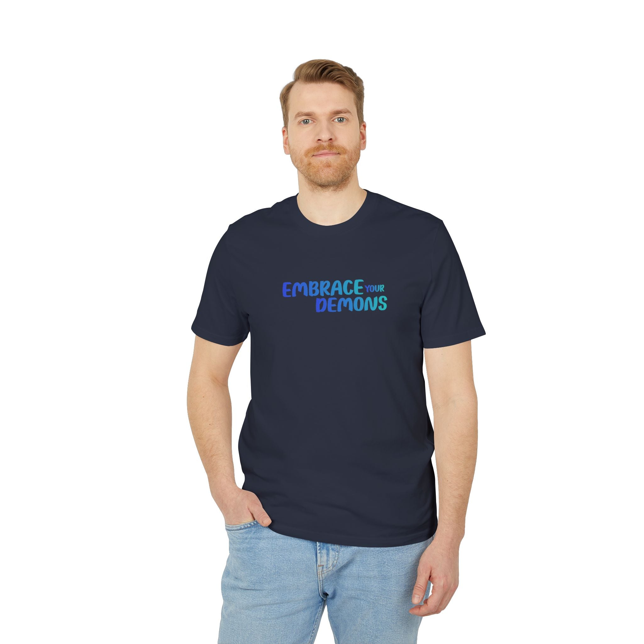 Embrace Your Demons T-Shirt — Cute Blue Fox 'Cold Heart, Warm Soul' Graphic Tee