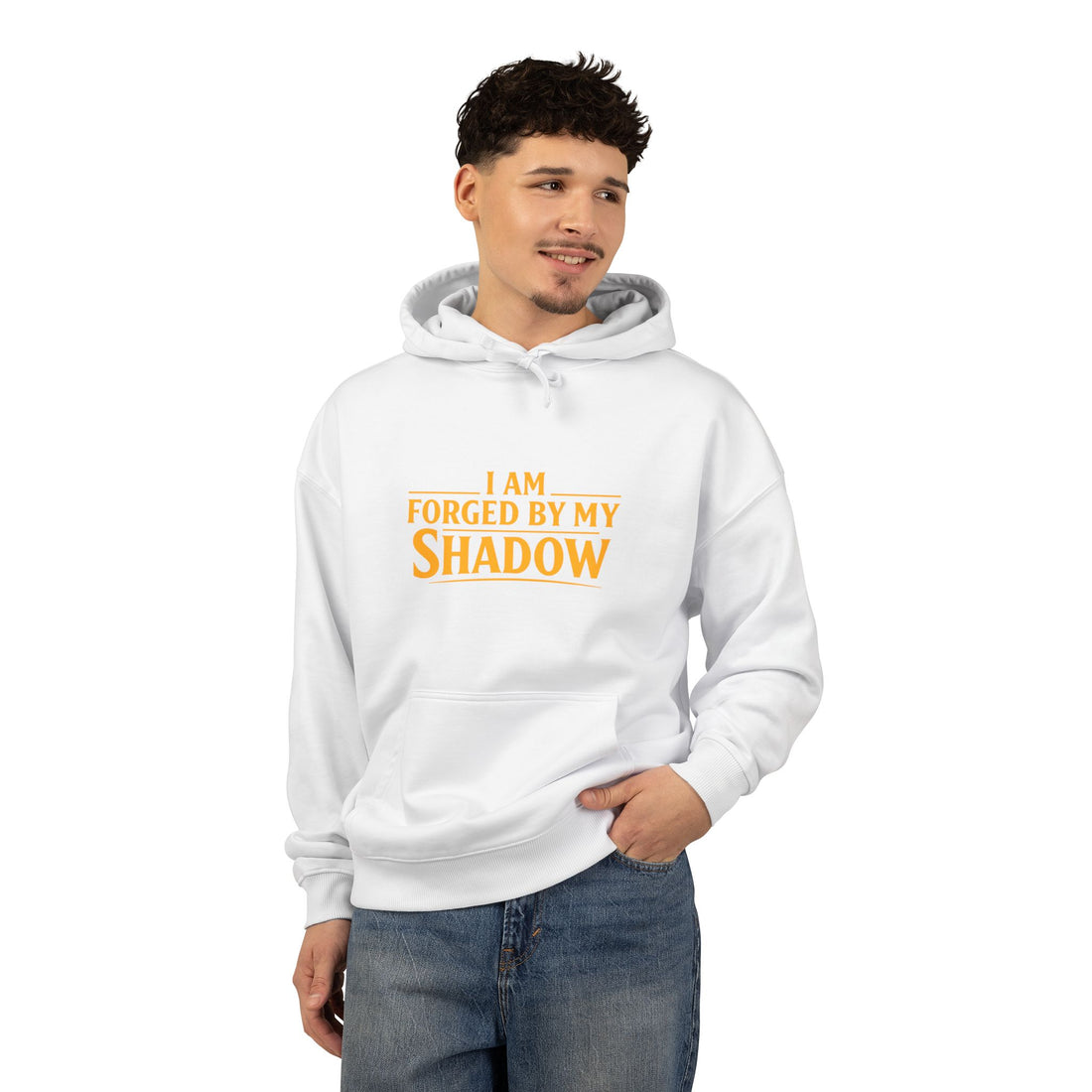 Angel Knight Hoodie — “I Am Forged by My Shadow” Graphic Pullover