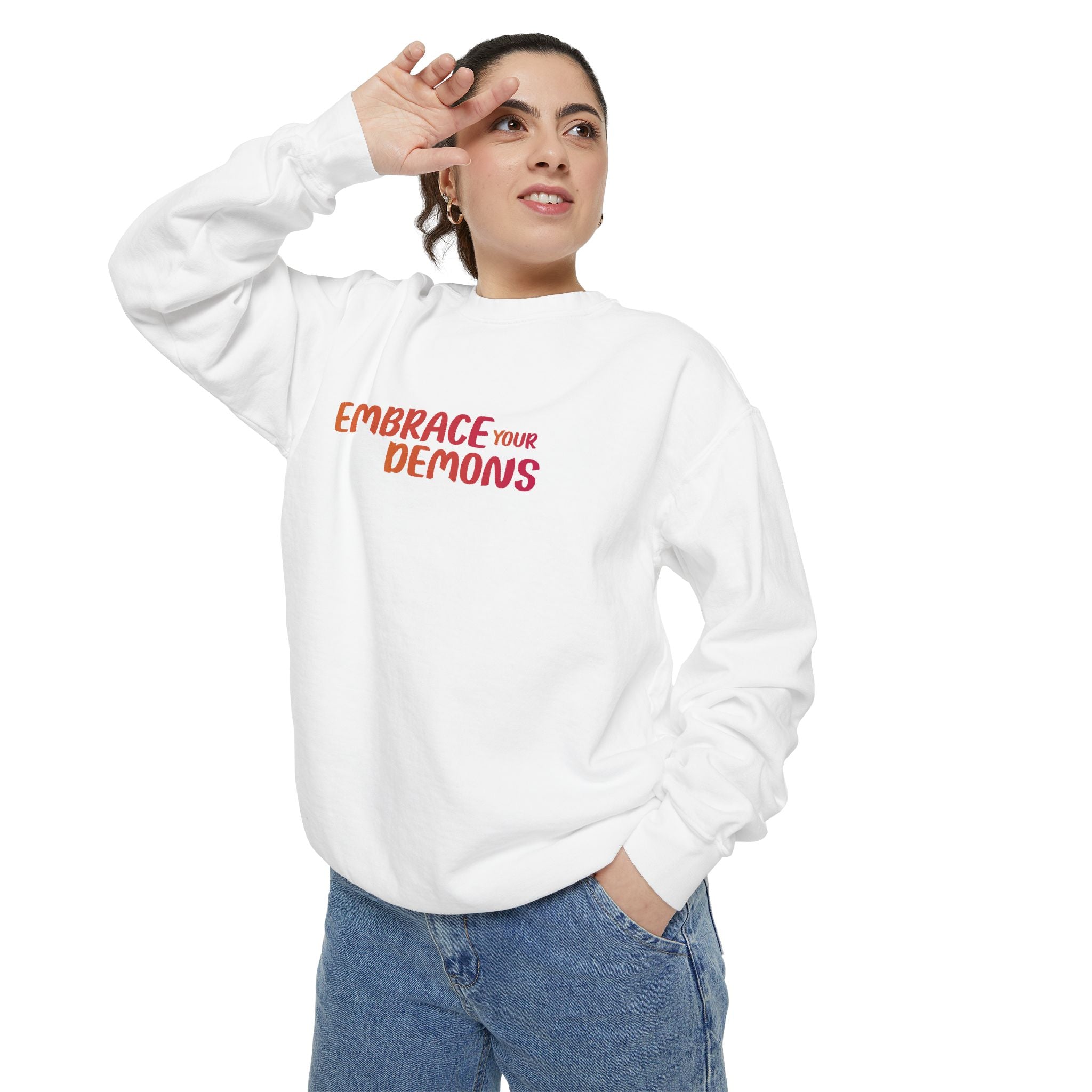 Embrace Your Demons Sweatshirt — Samurai Warrior Graphic Crewneck