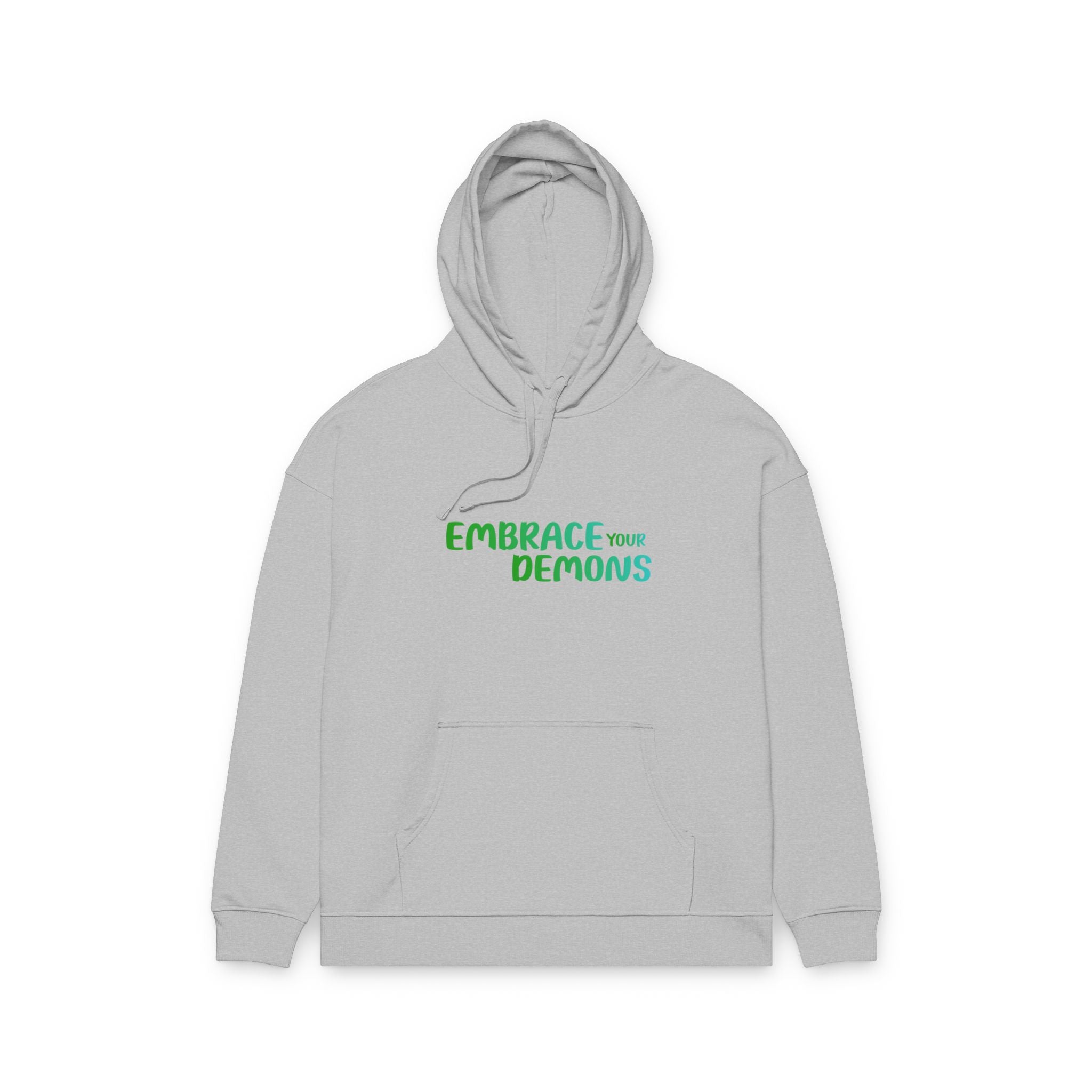 Embrace Your Demons Hoodie — Green Forest Creature Graphic Hoodie