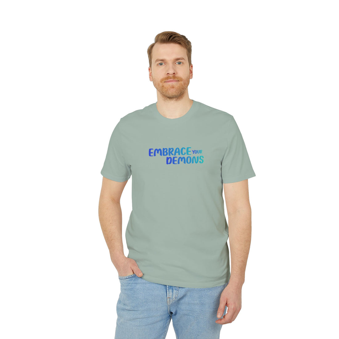 Embrace Your Demons T-Shirt — Cute Blue Fox 'Cold Heart, Warm Soul' Graphic Tee