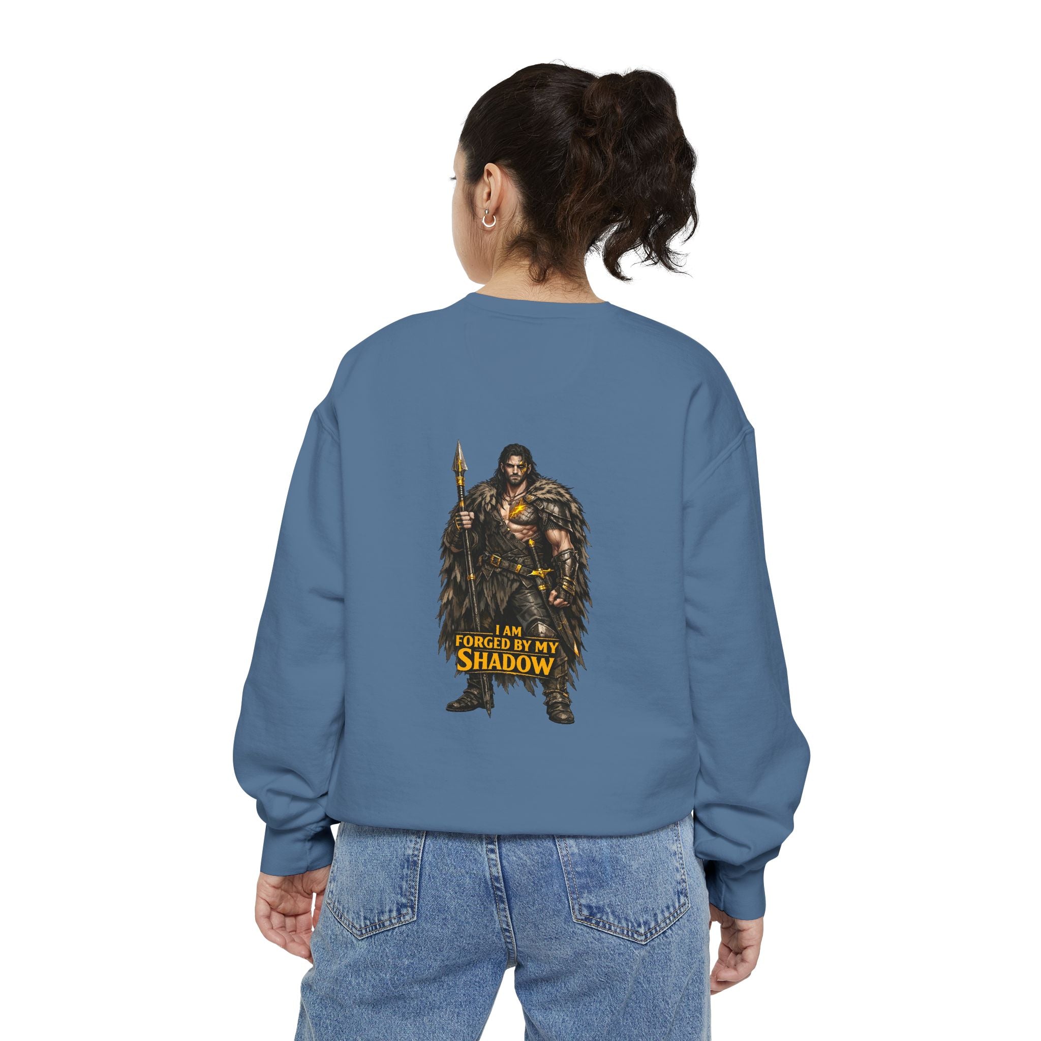 Forged by My Shadow Sweatshirt — Viking Warrior Graphic Crewneck