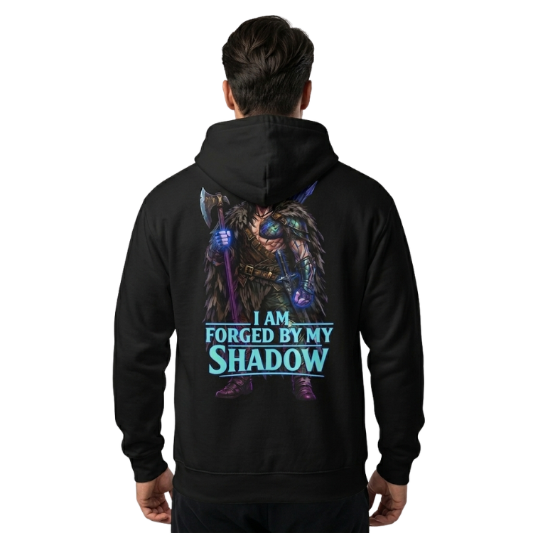 Embrace Your Demons Hoodie — “I Am Forged By My Shadow” Graphic Hoodie