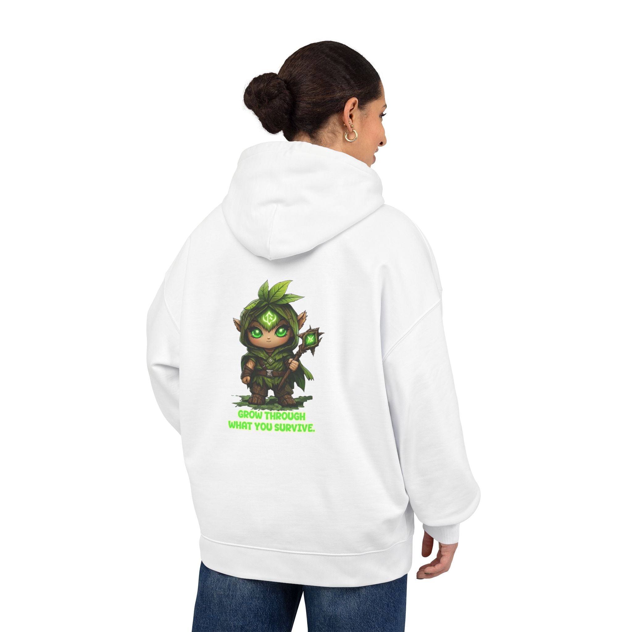 Embrace Your Demons Hoodie — Green Forest Creature Graphic Hoodie