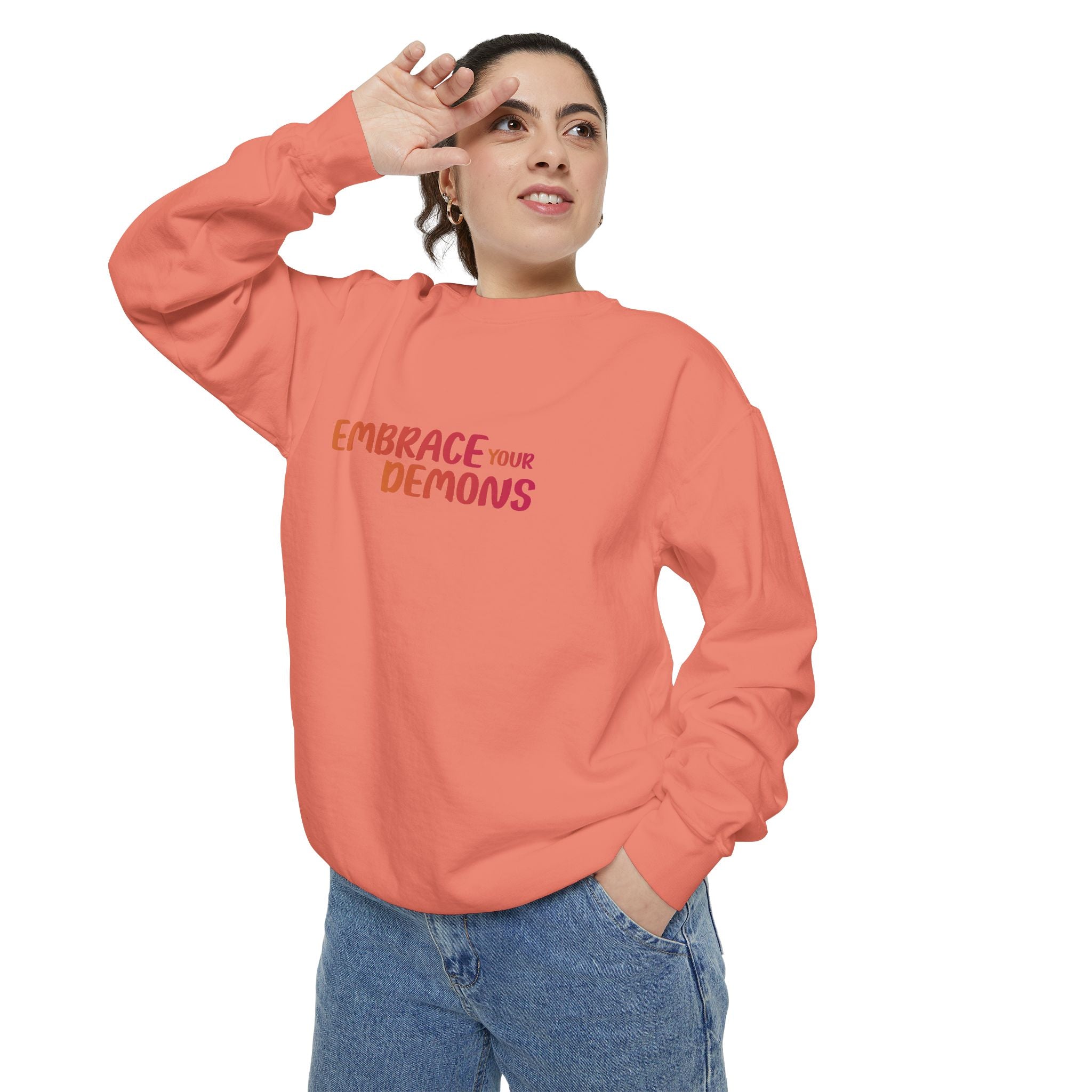 Embrace Your Demons Sweatshirt — Spiritual Fox Art Crewneck