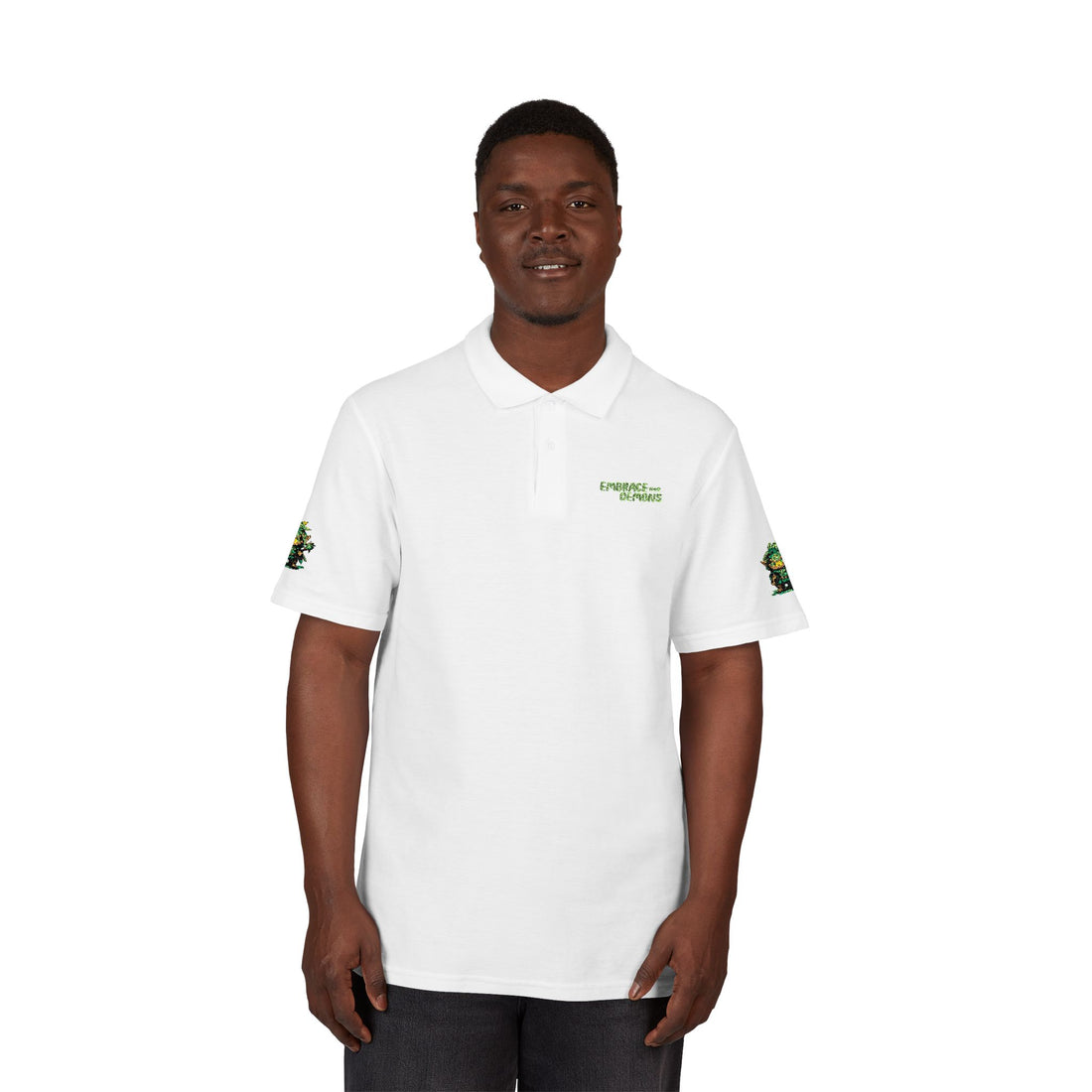Embrace Your Demons Embroidered 'Forest of Feelings' Polo Shirt