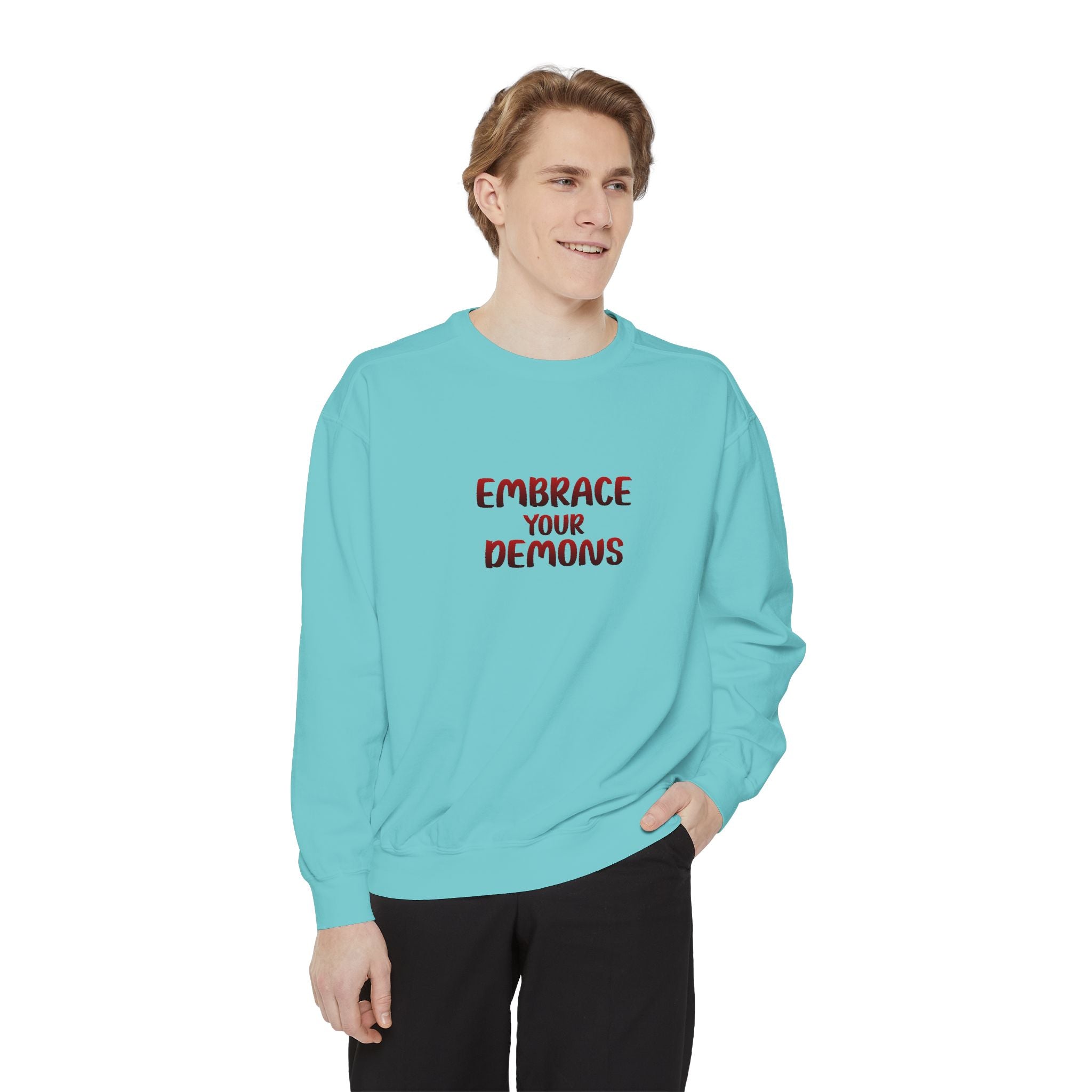 Embrace Your Demons Sweatshirt — Viking Warrior Graphic Crewneck