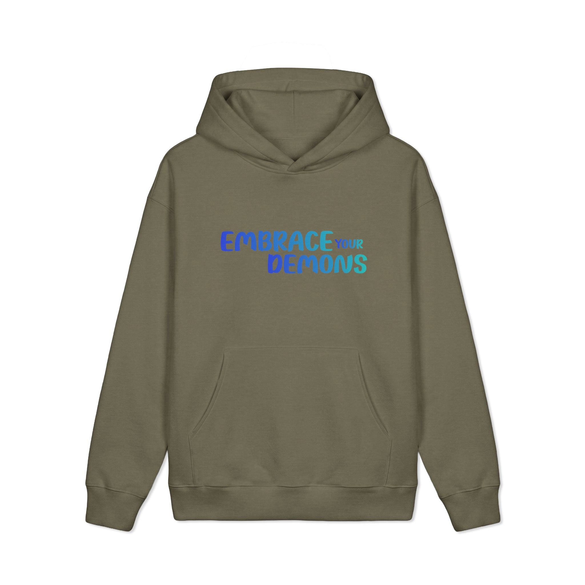 Embrace Your Demons Hoodie — “I Am Forged By My Shadow” Graphic Hoodie