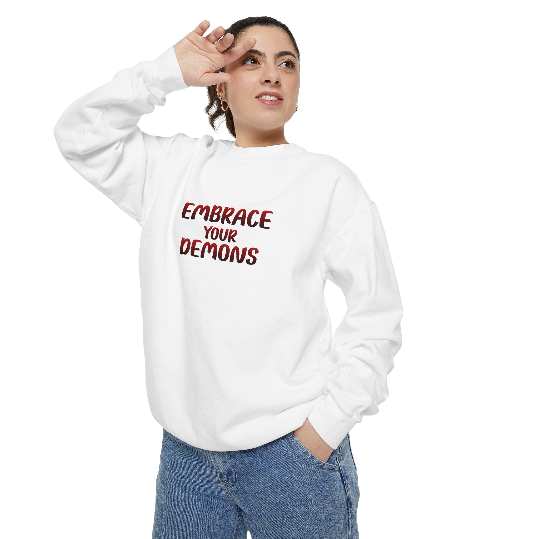 Embrace Your Demons Sweatshirt — Viking Warrior Graphic Crewneck