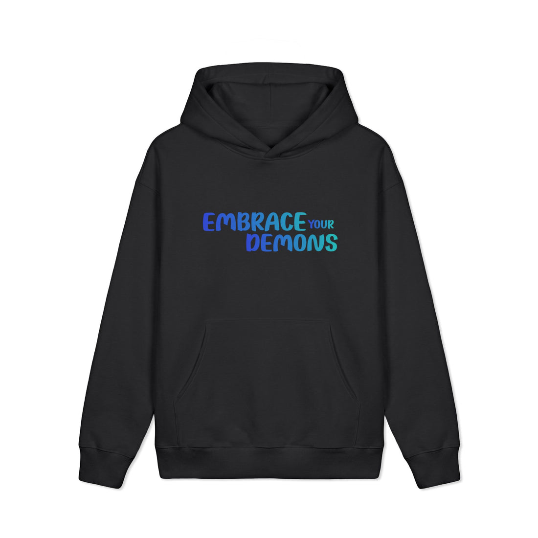 Embrace Your Demons Hoodie — “I Am Forged By My Shadow” Graphic Hoodie