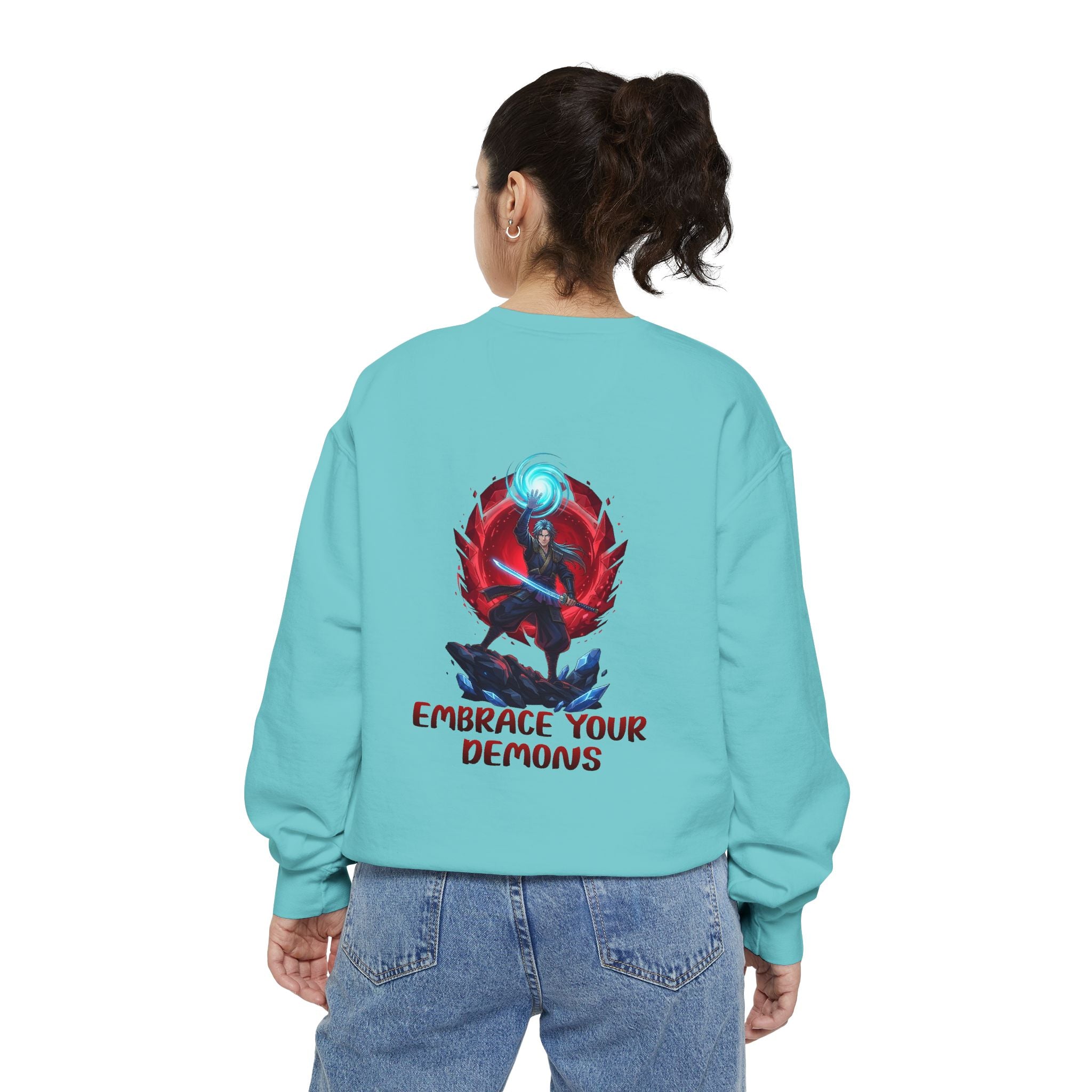 Embrace Your Demons Sweatshirt — Spiritual Fox Art Crewneck