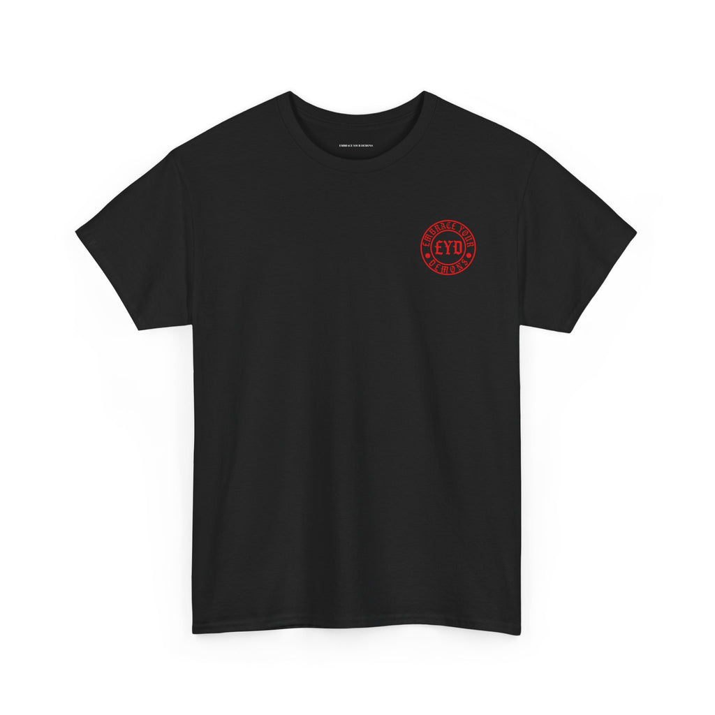 Minimal Pink Circle Logo Tee — 'EYD' Chest Graphic Cotton T-Shirt
