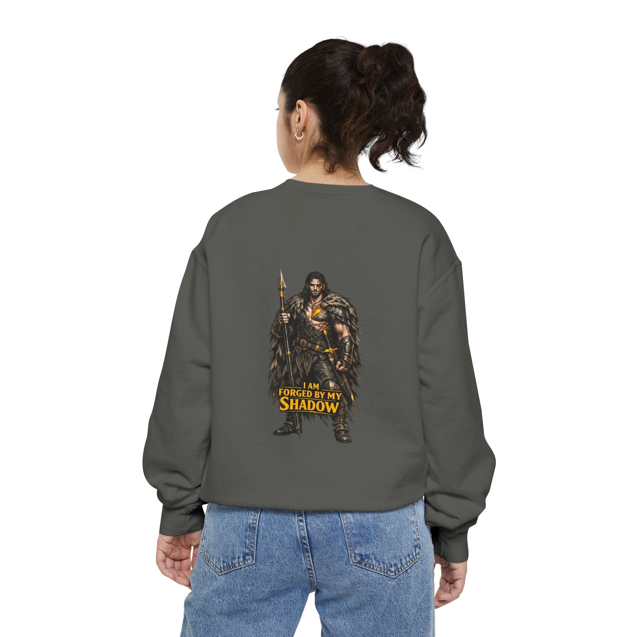 Forged by My Shadow Sweatshirt — Viking Warrior Graphic Crewneck