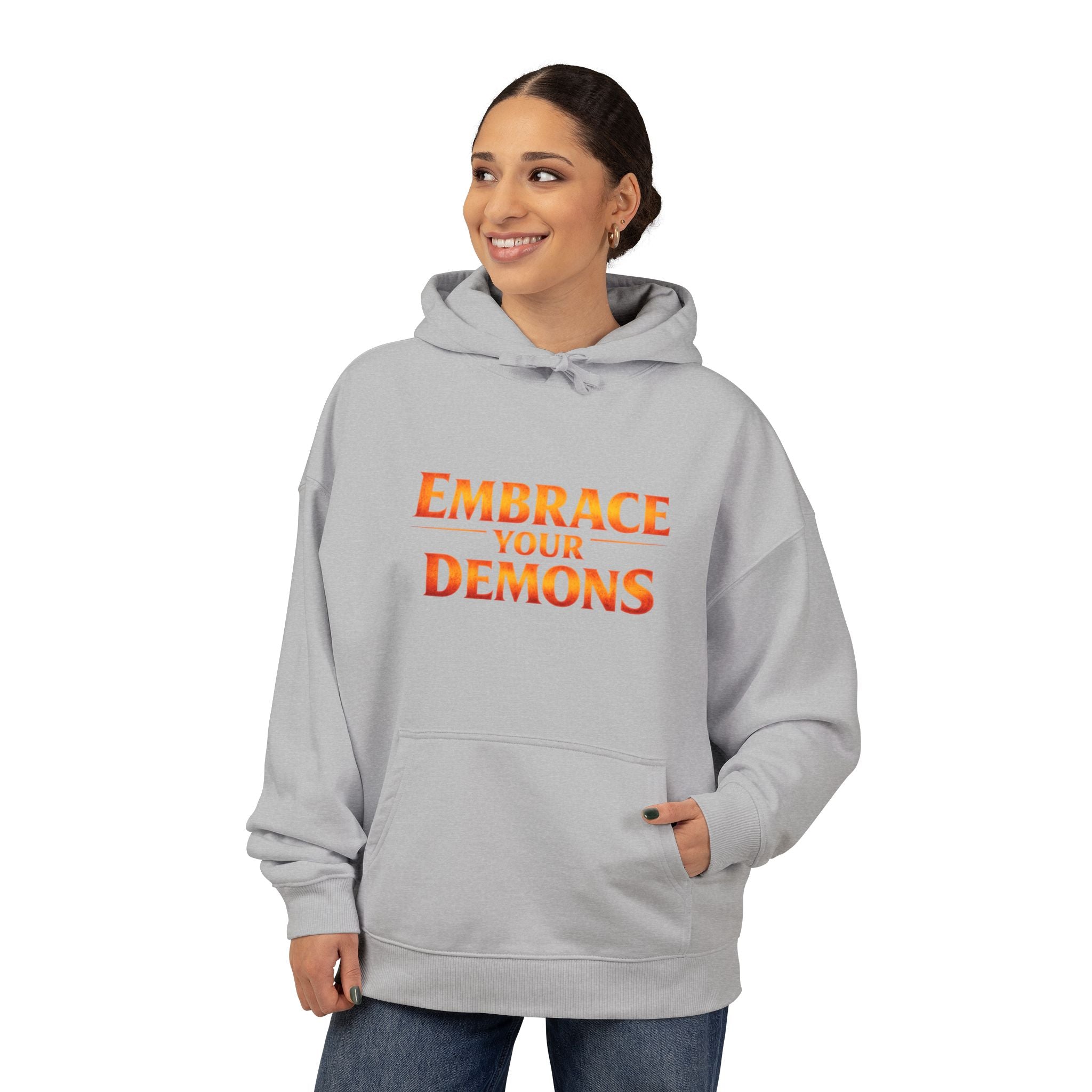 Embrace Your Demons Hoodie — Graphic Organic Relaxed Pullover