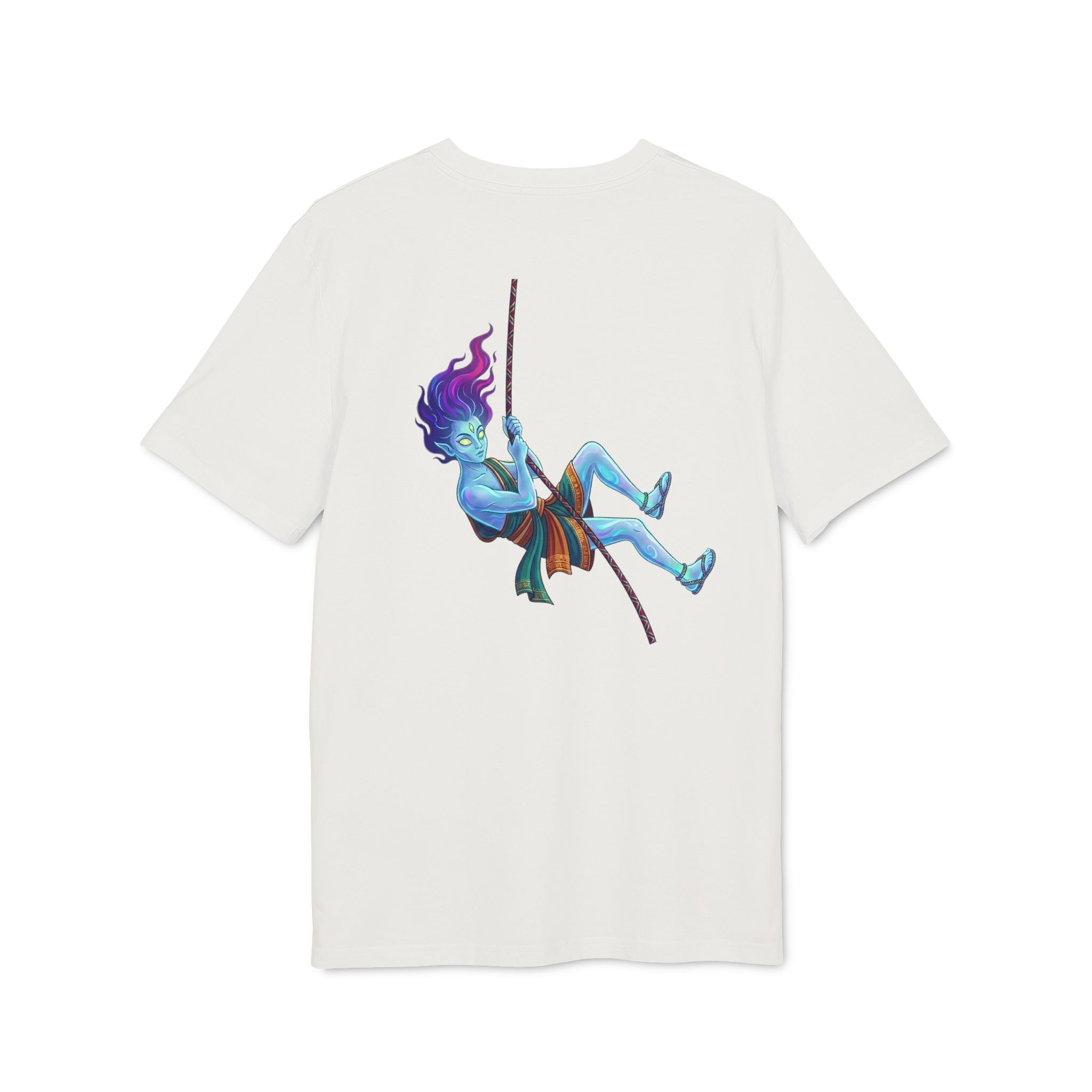 T-Shirt — Embrace the Demons Graphic Tee (Blue Rope Swing Illustration)