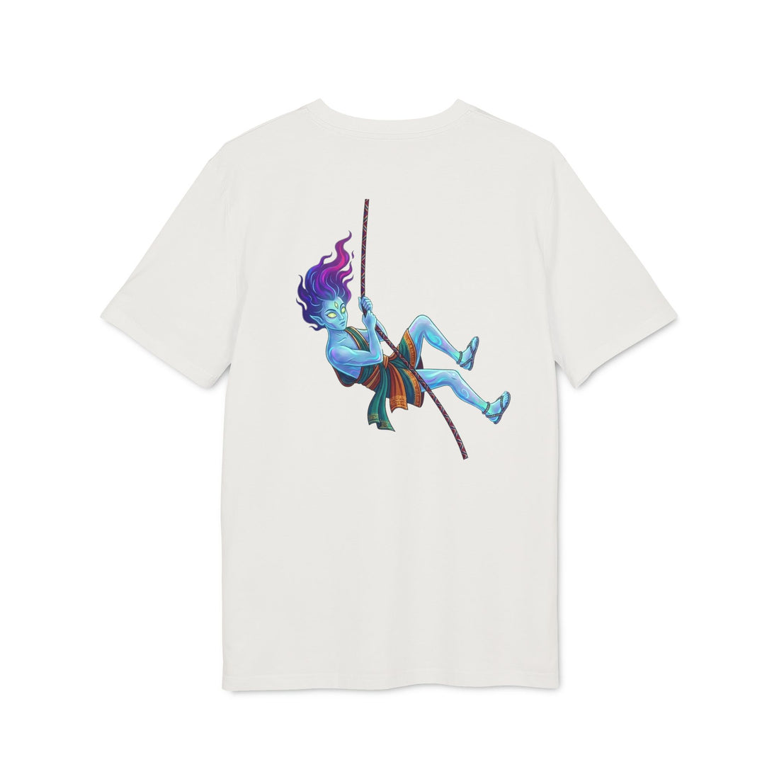 T-Shirt — Embrace the Demons Graphic Tee (Blue Rope Swing Illustration)