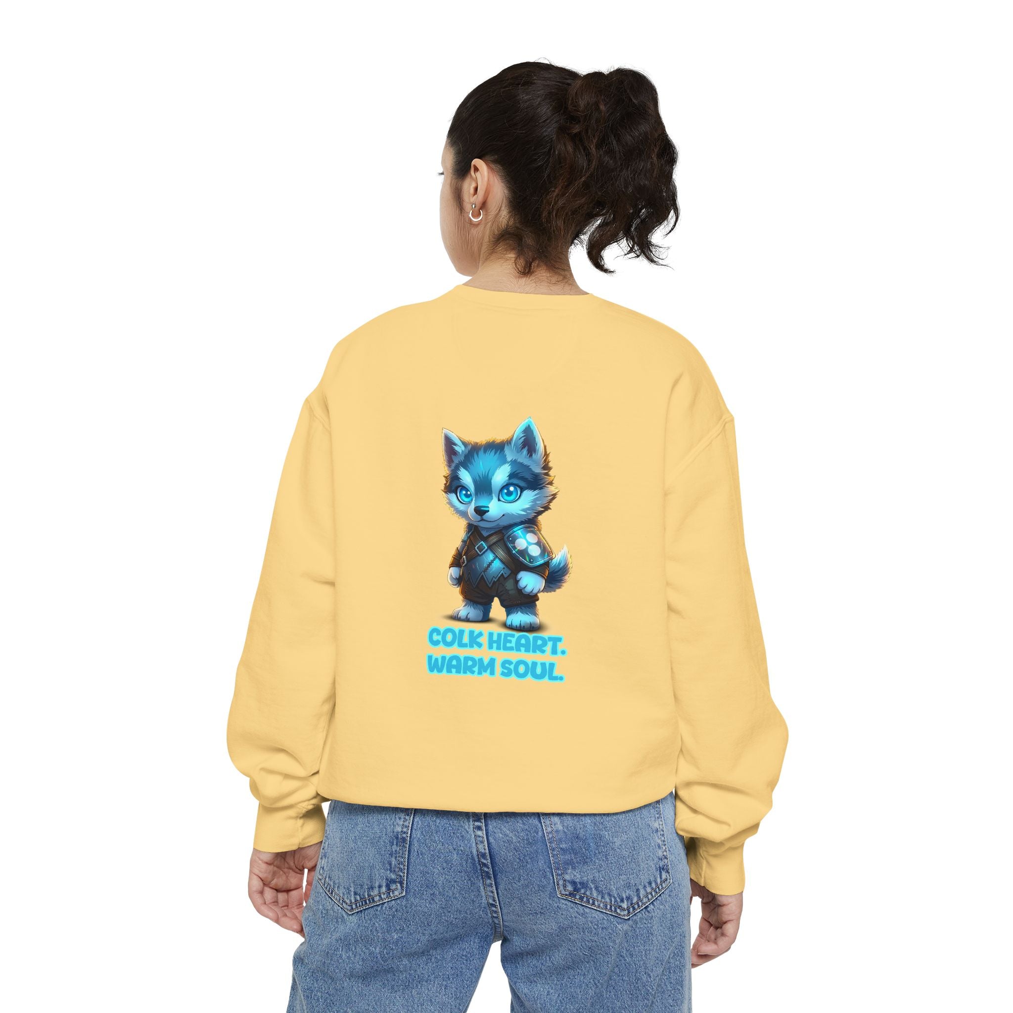 Embrace Your Demons Sweatshirt — "Cold Heart, Warm Soul" Cat Graphic Sweatshirt