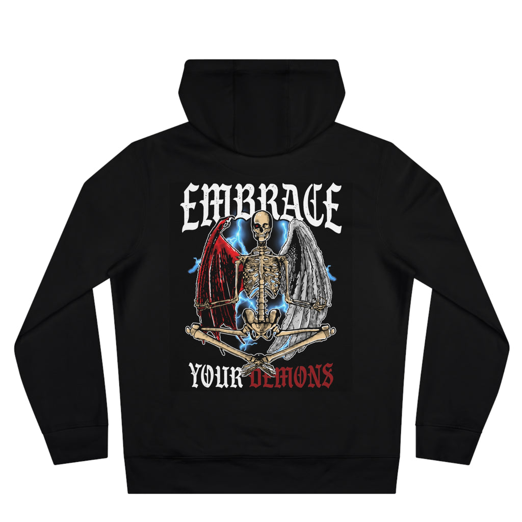 Embrace Your Demons Hoodie — Gothic Skeleton Angel King Hooded Sweatshirt