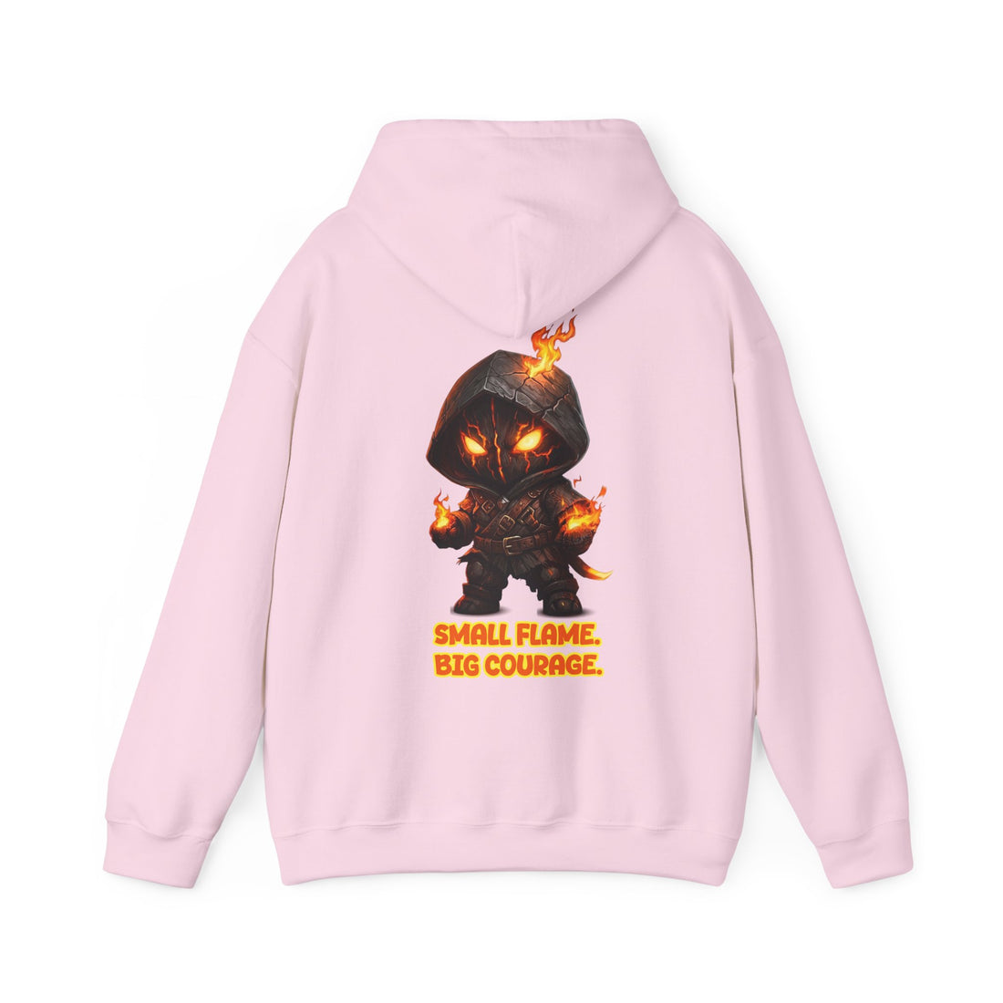 "Embrace Your Demons" Flame Hooded Sweatshirt (Small Flame, Big Courage)
