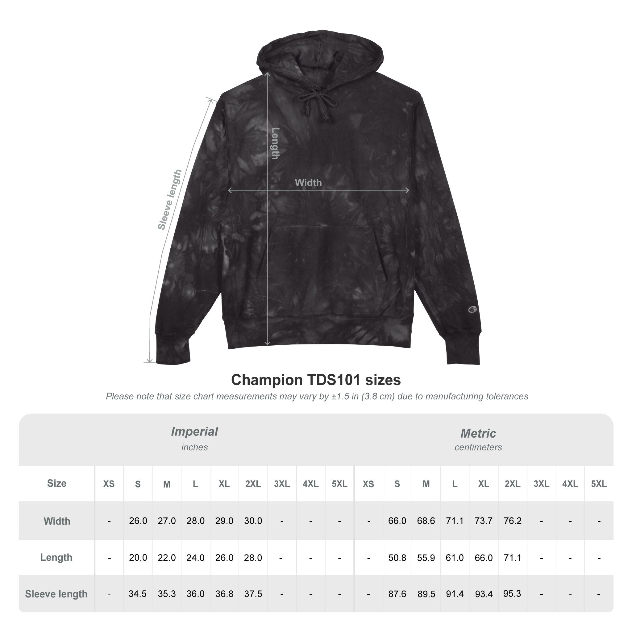 Tie-Dye Embroidered Hoodie — "Embrace Your Dreams" Champion Style