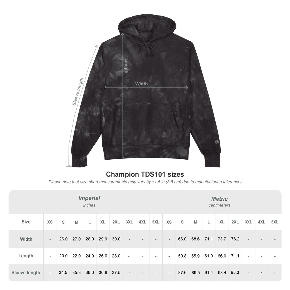 Tie-Dye Embroidered Hoodie — "Embrace Your Dreams" Champion Style