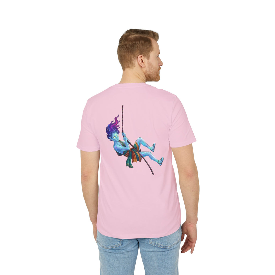 T-Shirt — Embrace the Demons Graphic Tee (Blue Rope Swing Illustration)