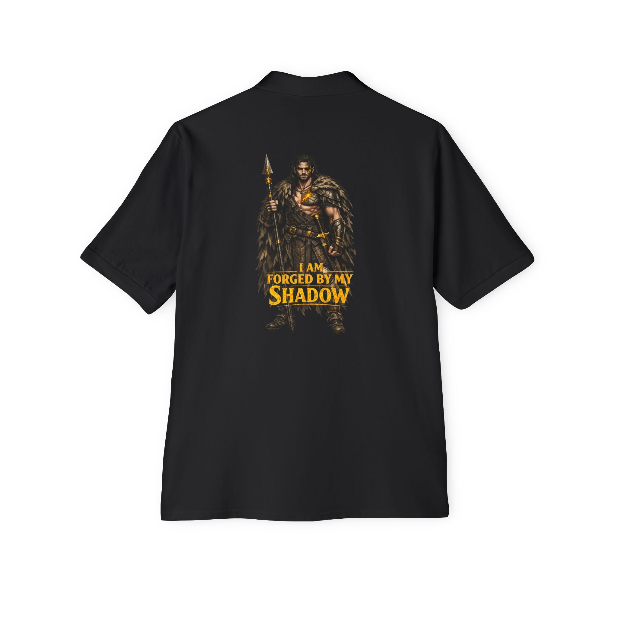 Viking Warrior Polo – "I Am Forged by My Shadow" Men's Piqué Polo