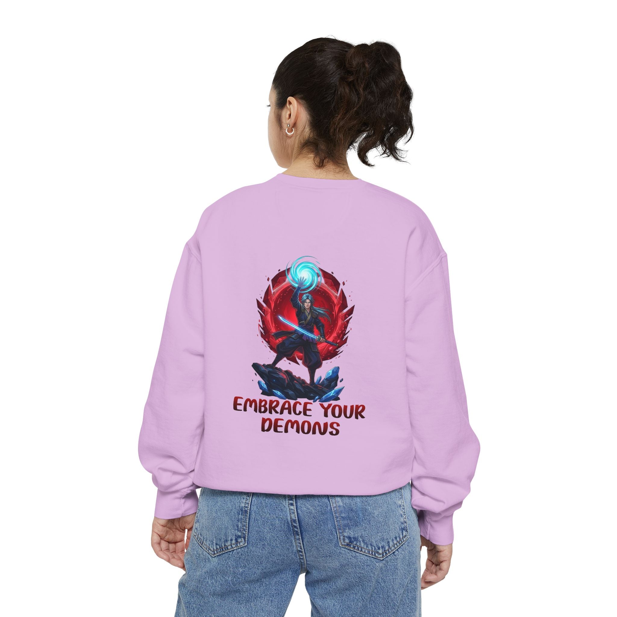 Embrace Your Demons Sweatshirt — Spiritual Fox Art Crewneck