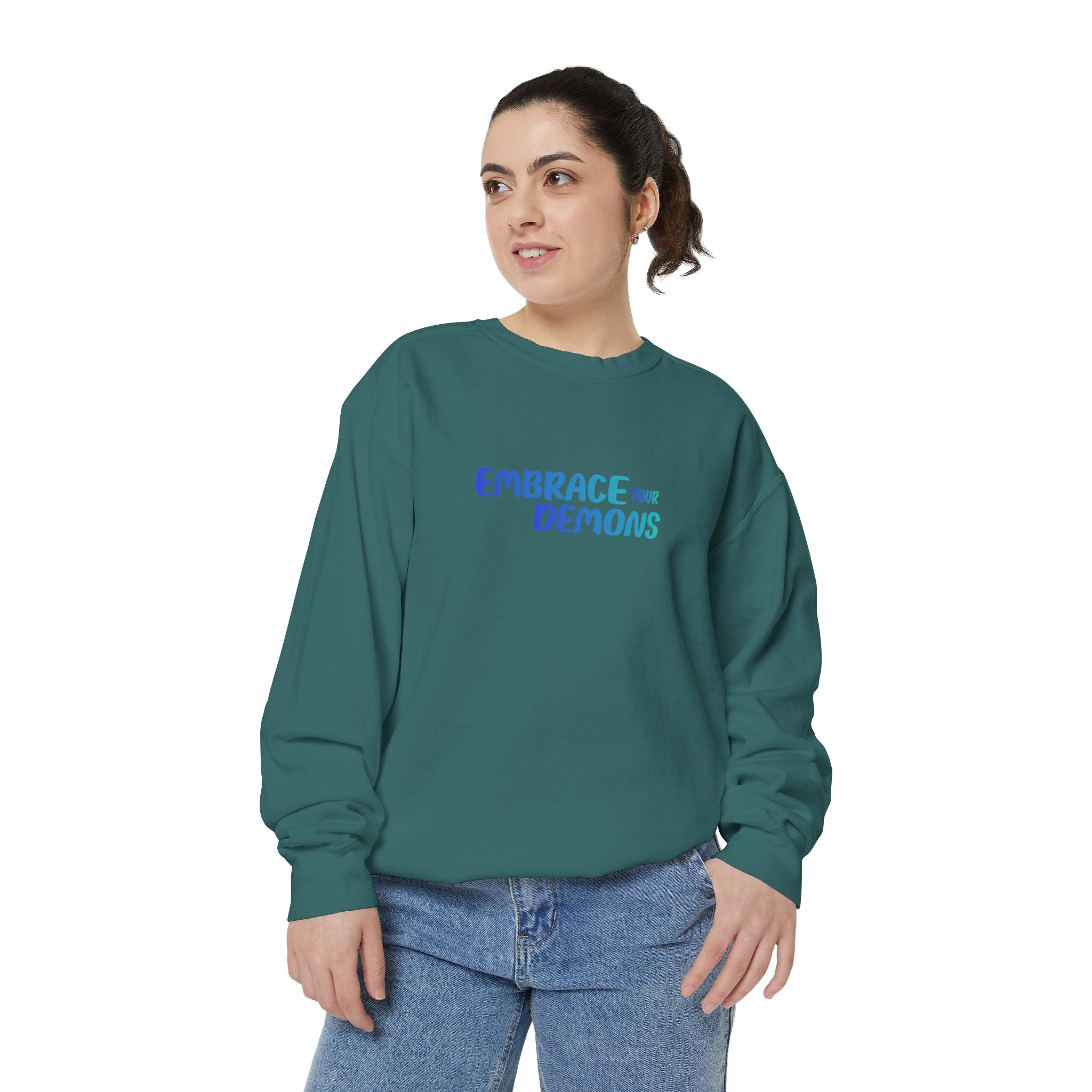 Sweatshirt — "Embrace Your Demons" Demon Climber Graphic Sweatshirt