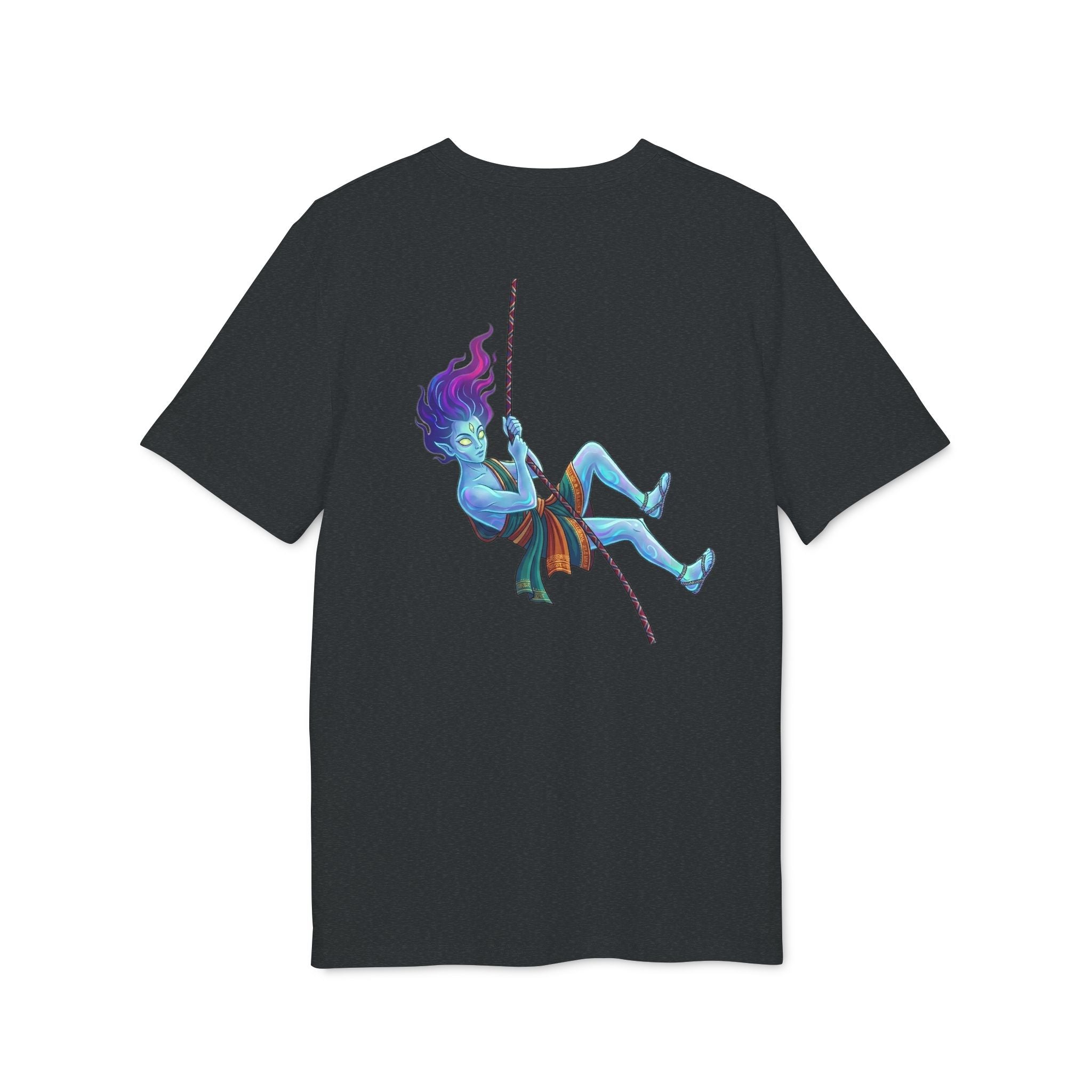 T-Shirt — Embrace the Demons Graphic Tee (Blue Rope Swing Illustration)