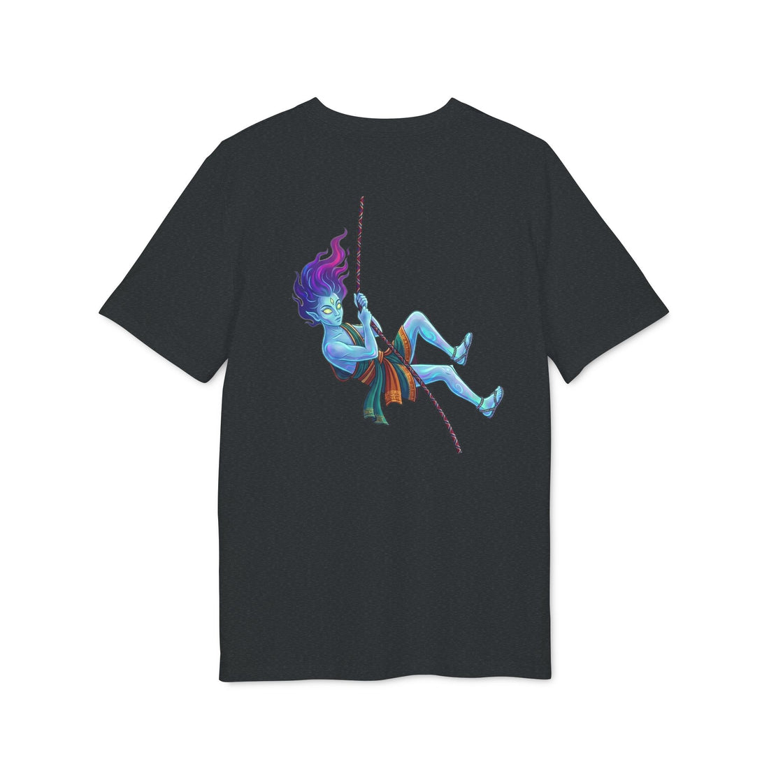 T-Shirt — Embrace the Demons Graphic Tee (Blue Rope Swing Illustration)