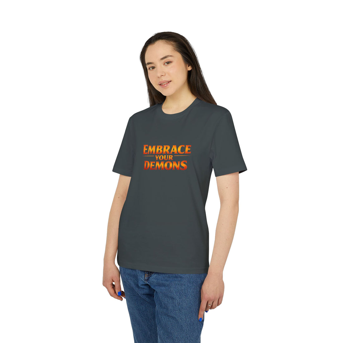 Embrace Your Demons T-Shirt — Small Flame Big Courage Graphic Tee