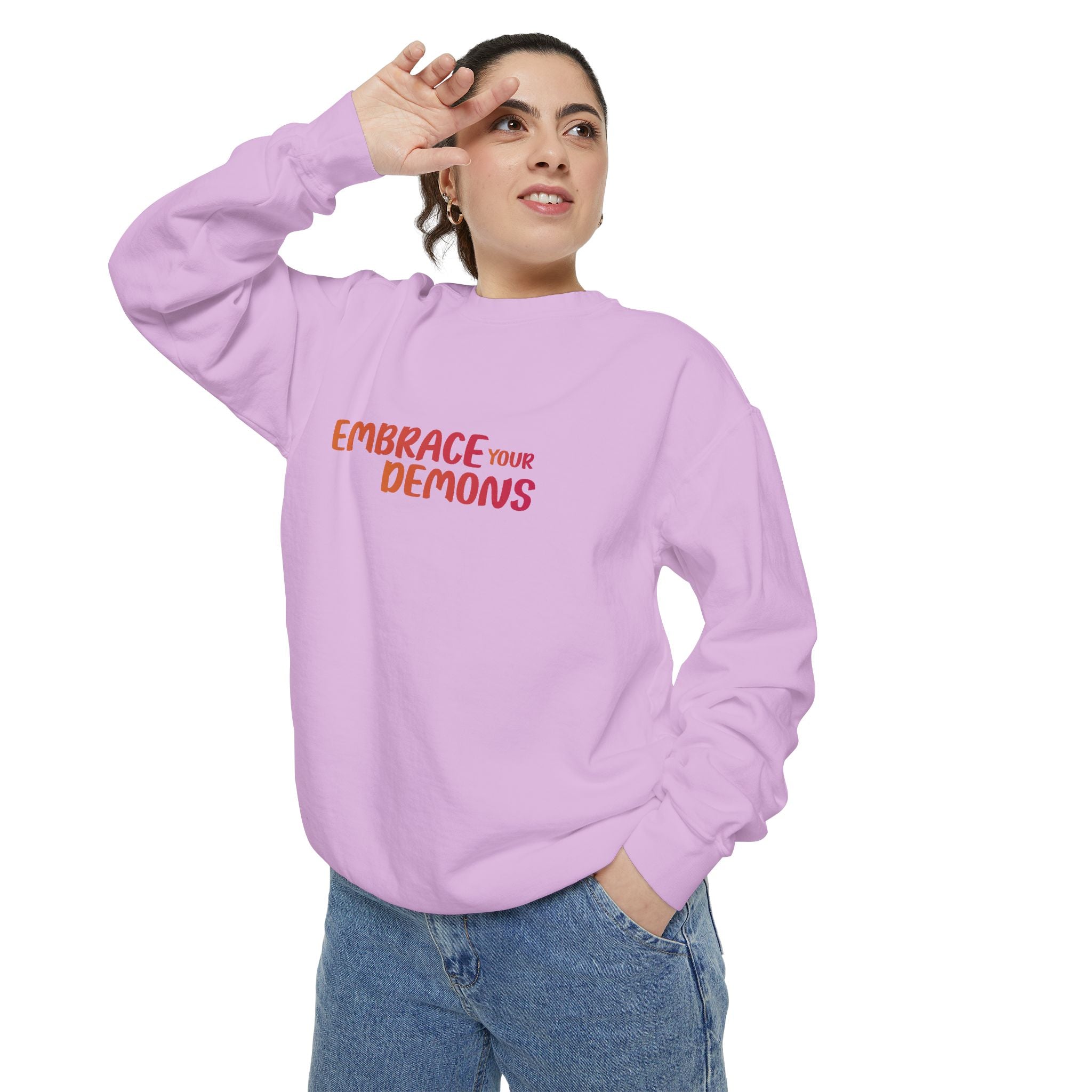 Embrace Your Demons Sweatshirt — Spiritual Fox Art Crewneck