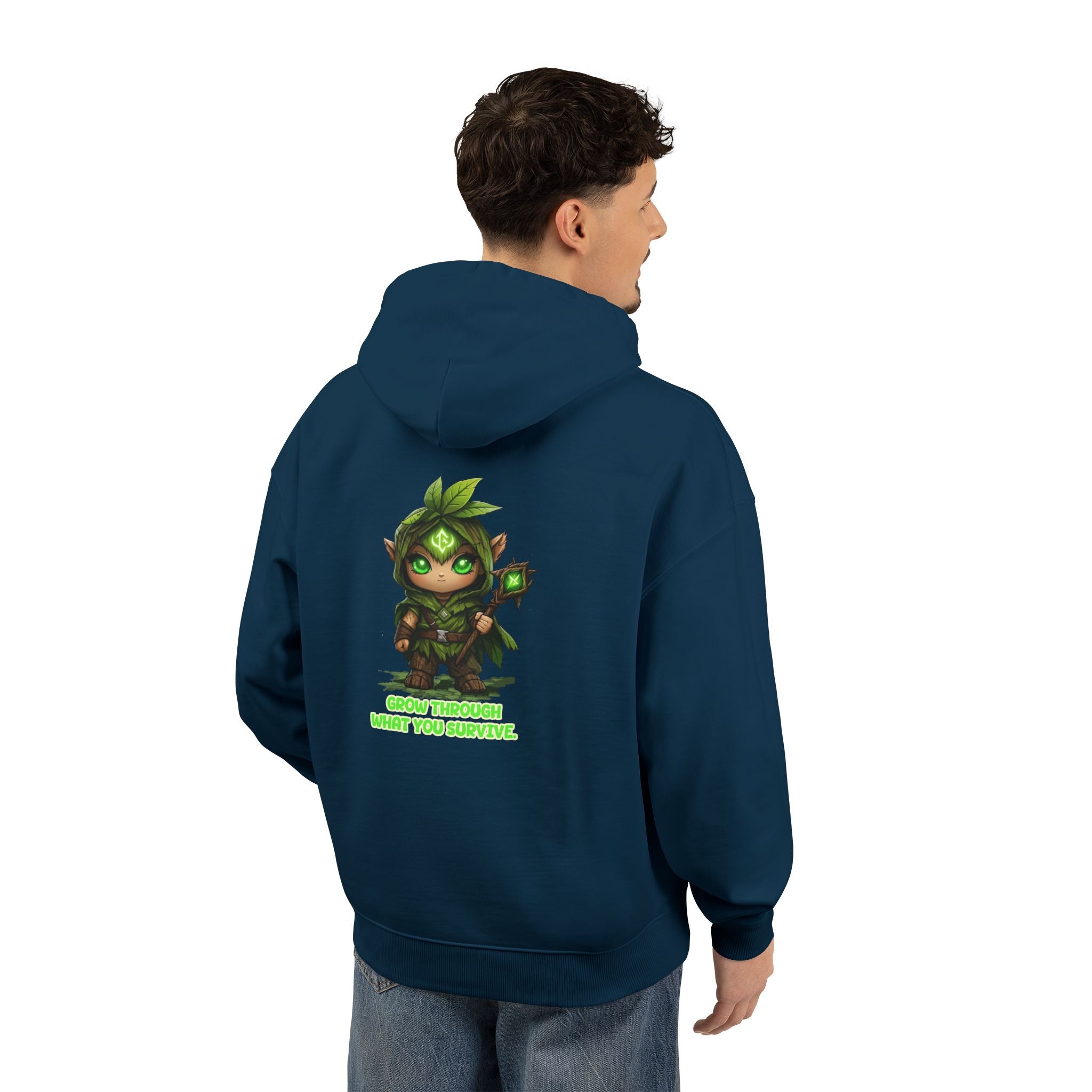 Embrace Your Demons Hoodie — Green Forest Creature Graphic Hoodie