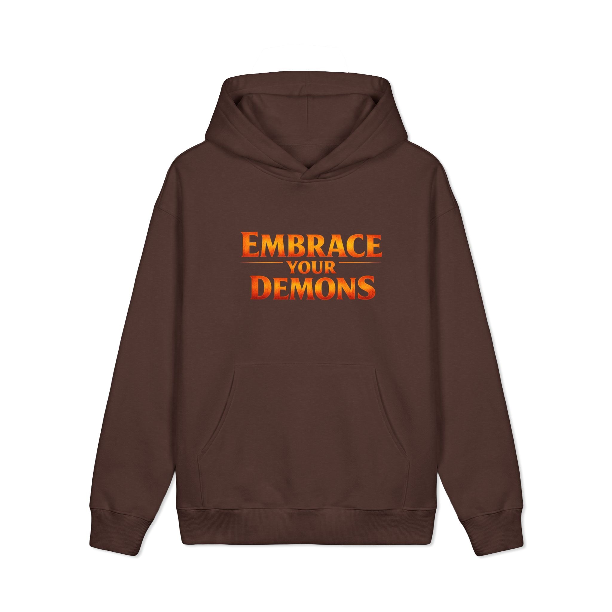 Embrace Your Demons Hoodie — Fiery Warrior Graphic Pullover