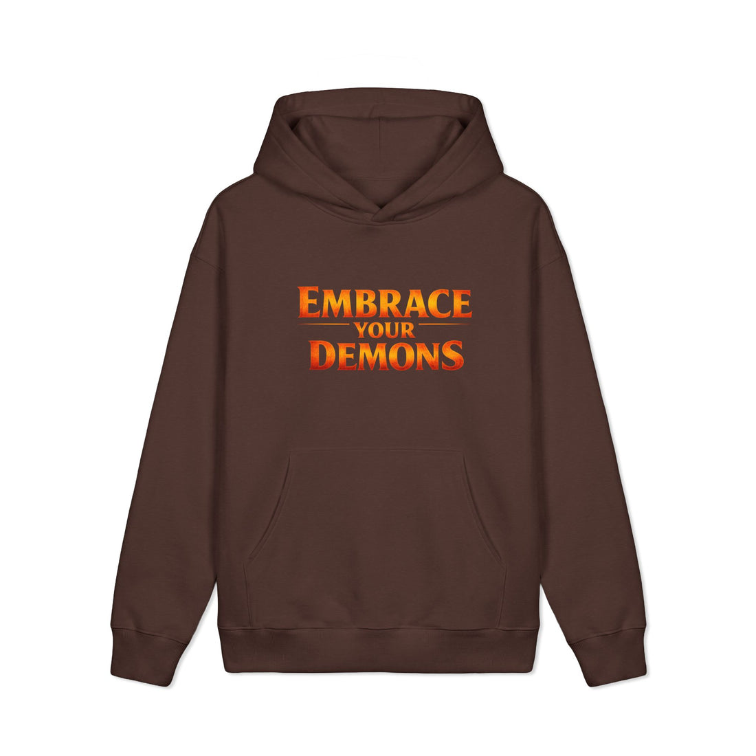 Embrace Your Demons Hoodie — Fiery Warrior Graphic Pullover